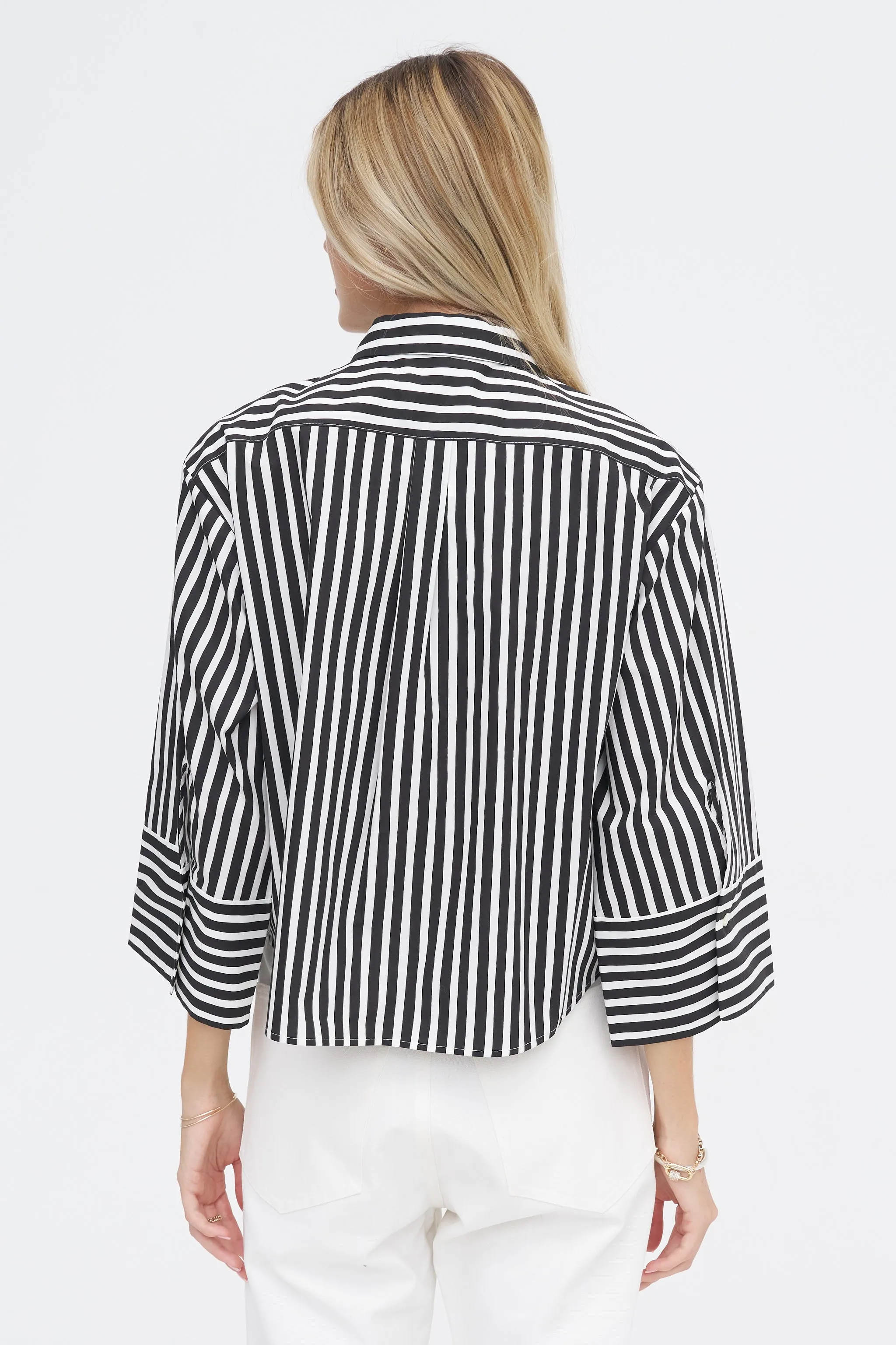 Andrea Shirt, Black & White sold by Kick Pleat product image thumbnail 4