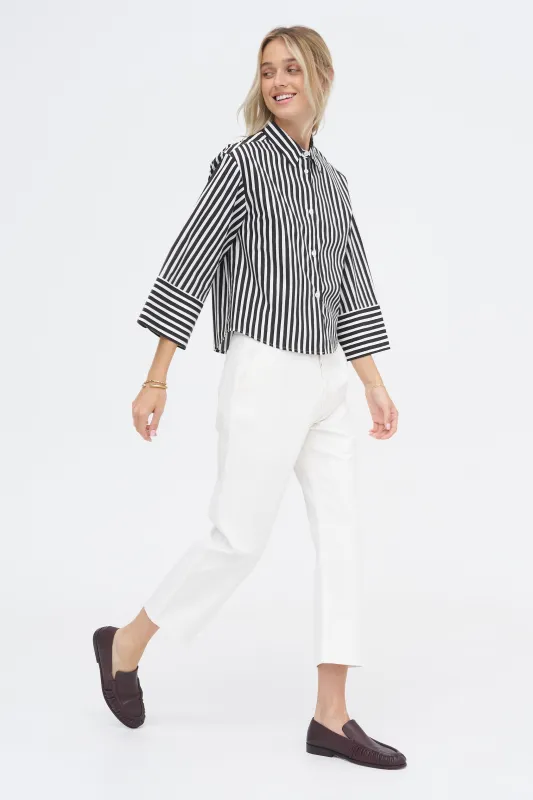 Andrea Shirt, Black & White made by Kick Pleat