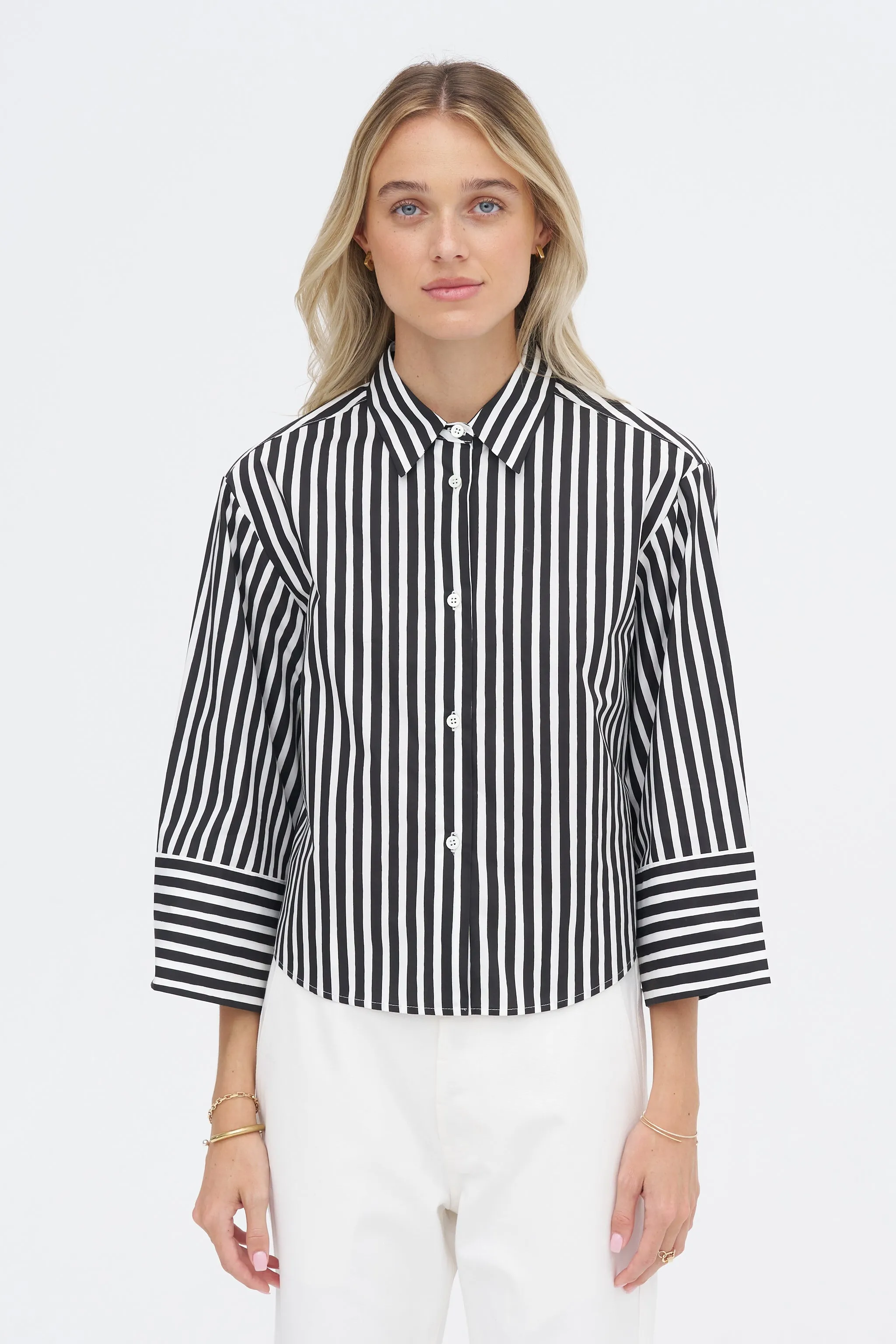 Andrea Shirt, Black & White sold by Kick Pleat product image thumbnail 2