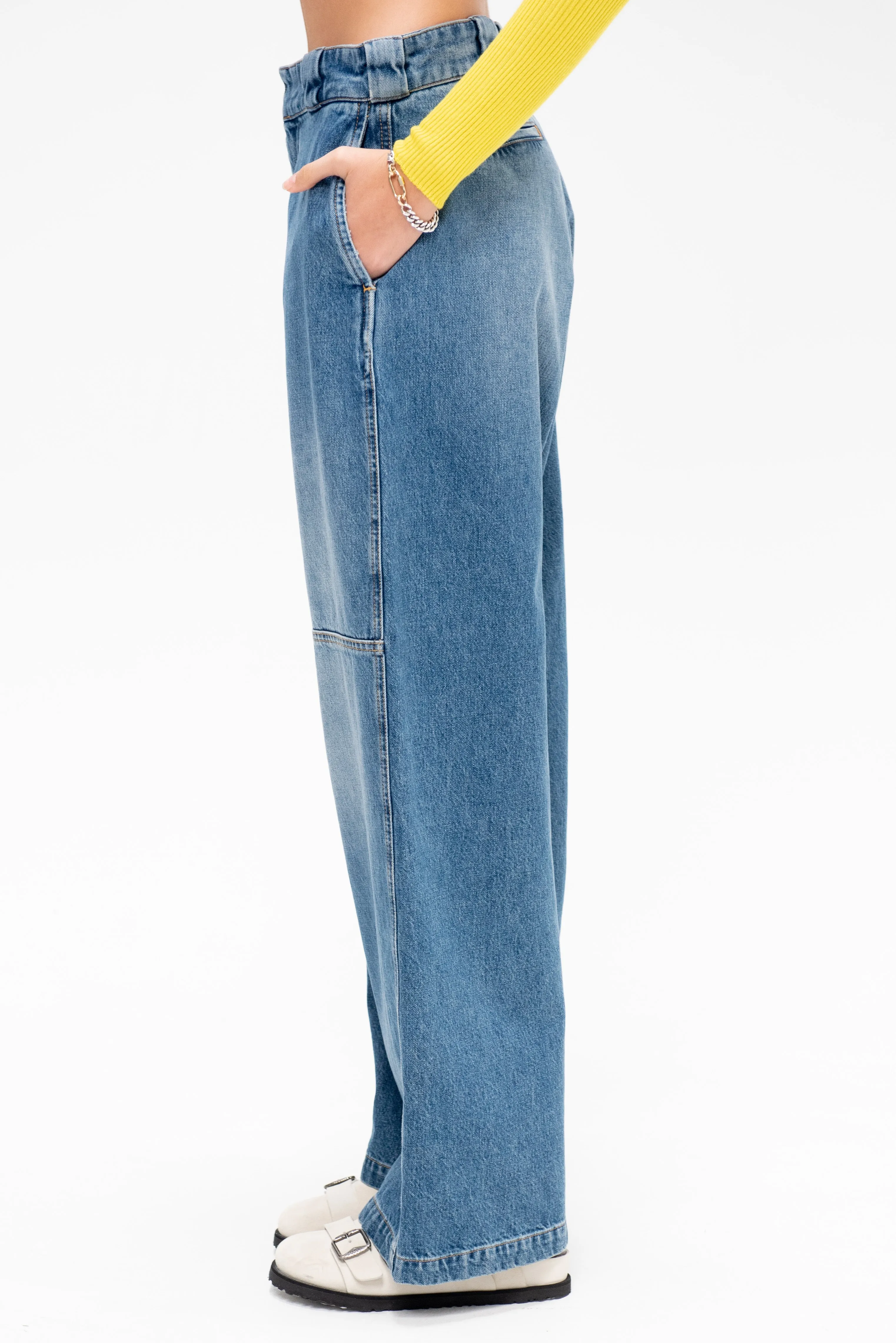 Wide Leg Denim, Indigo sold by Kick Pleat product image thumbnail 3