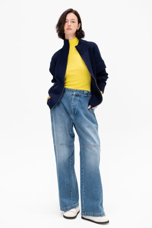Wide Leg Denim, Indigo made by Plan C