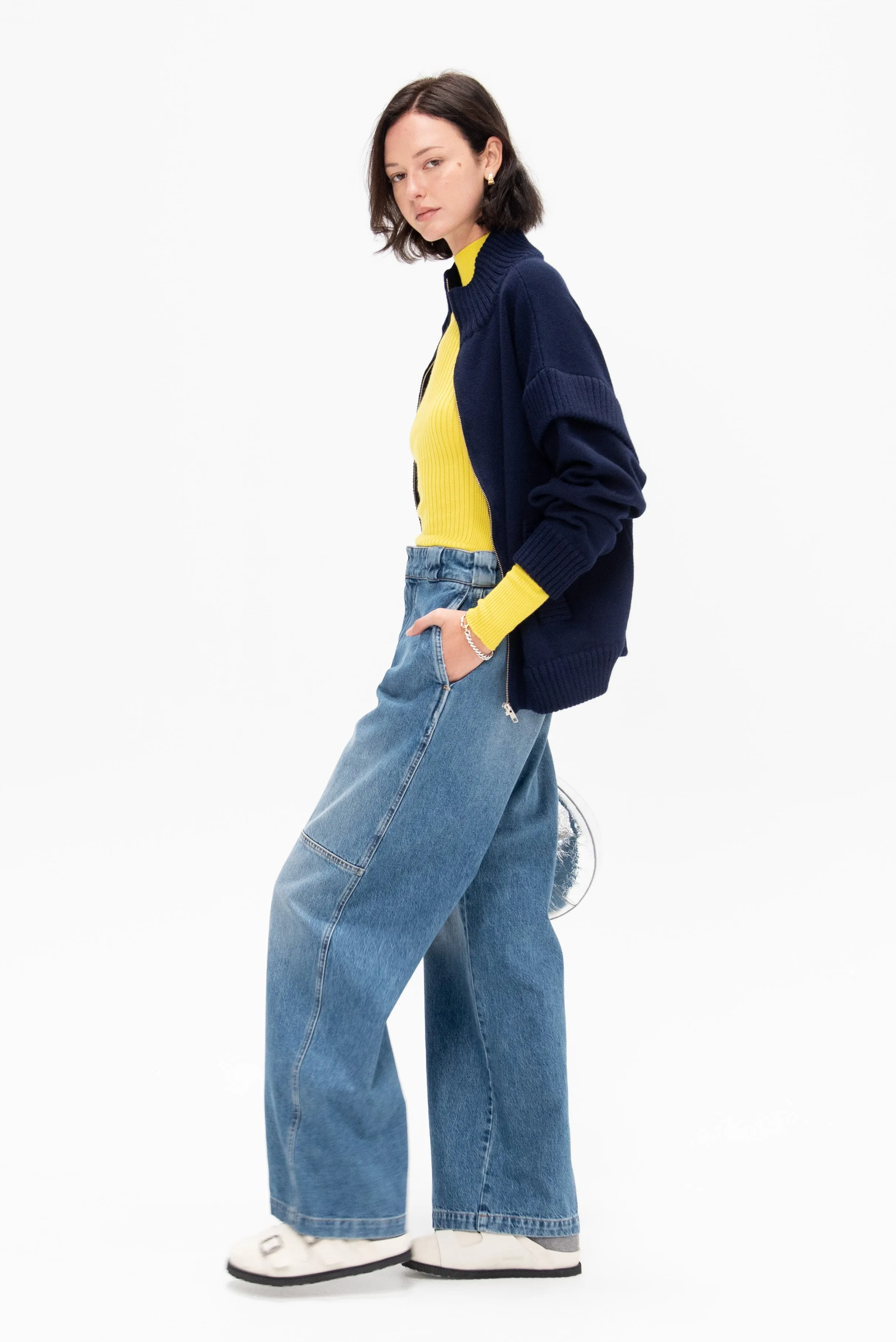 Wide Leg Denim, Indigo sold by Kick Pleat product image thumbnail 5