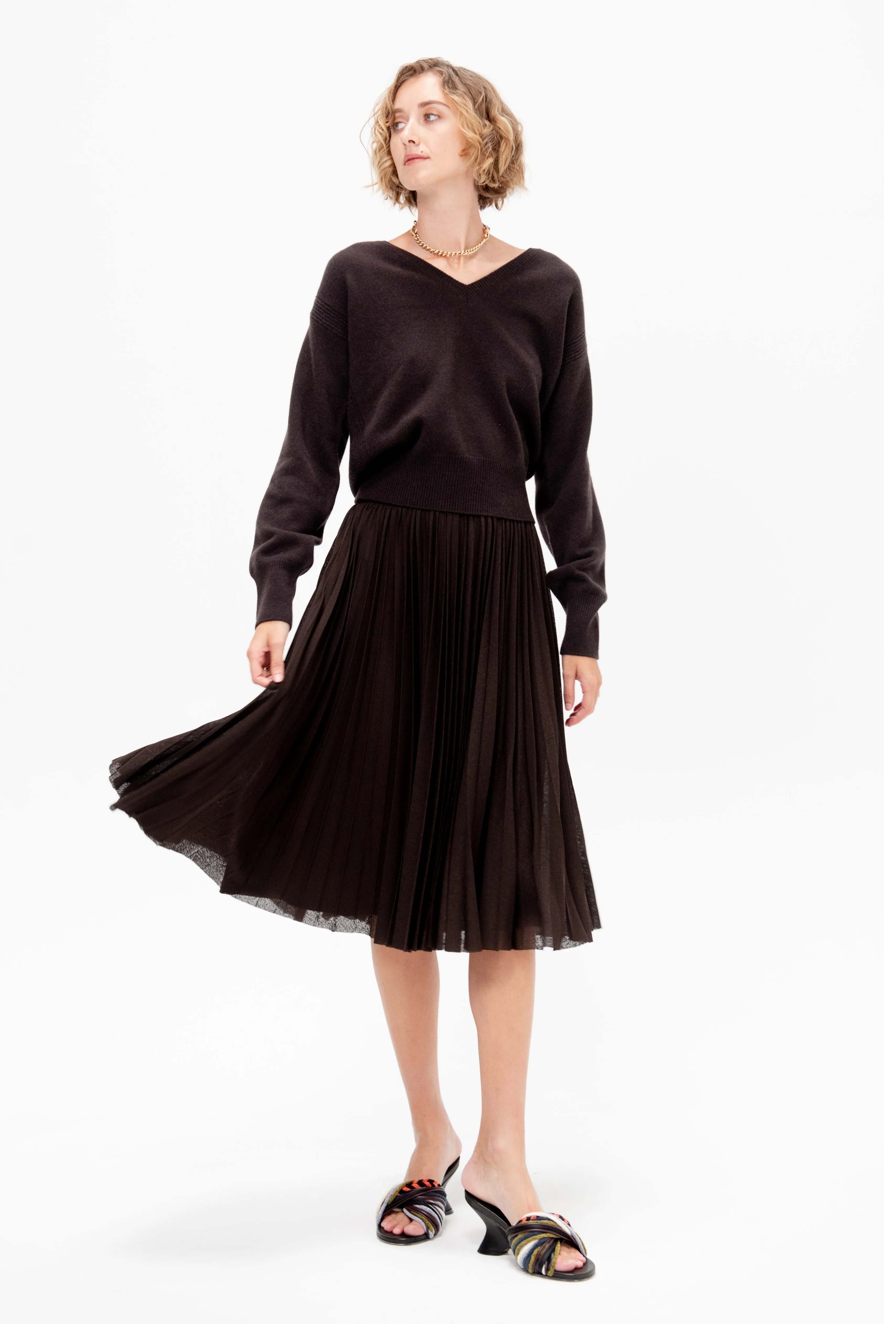 Eda Skirt, Espresso sold by Kick Pleat