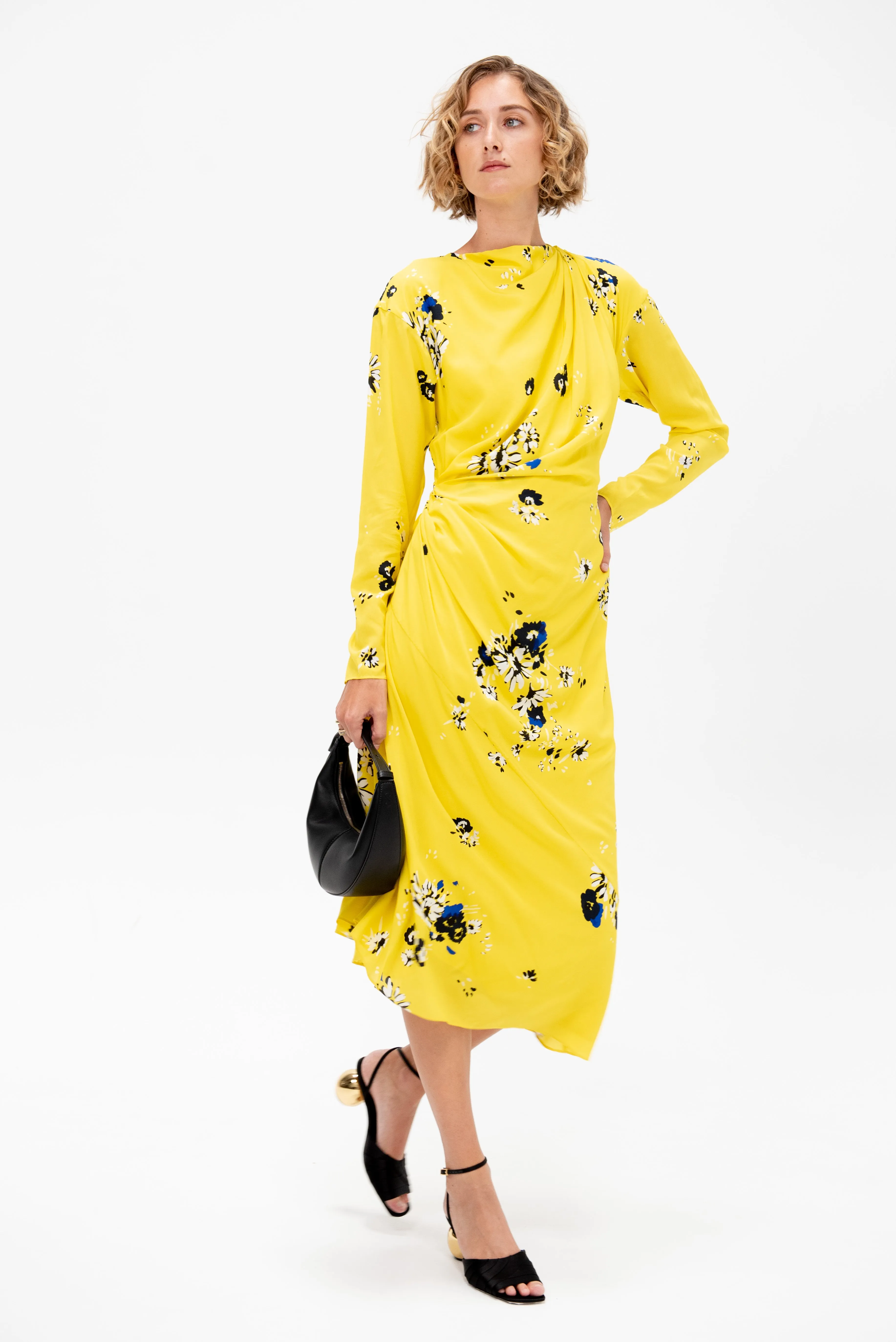 Trudie Dress, Yellow Multi sold by Kick Pleat