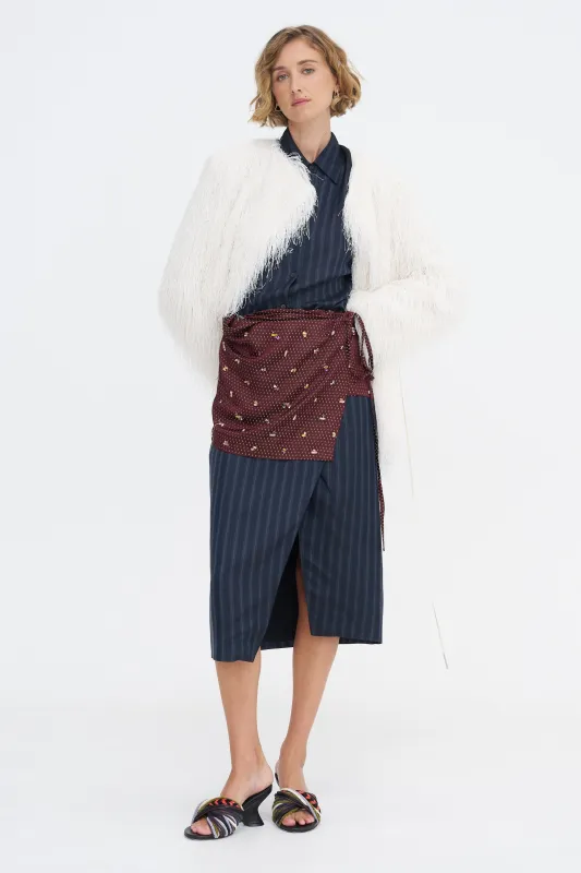 Embellished Wrap Skirt, Burgundy made by Dries Van Noten