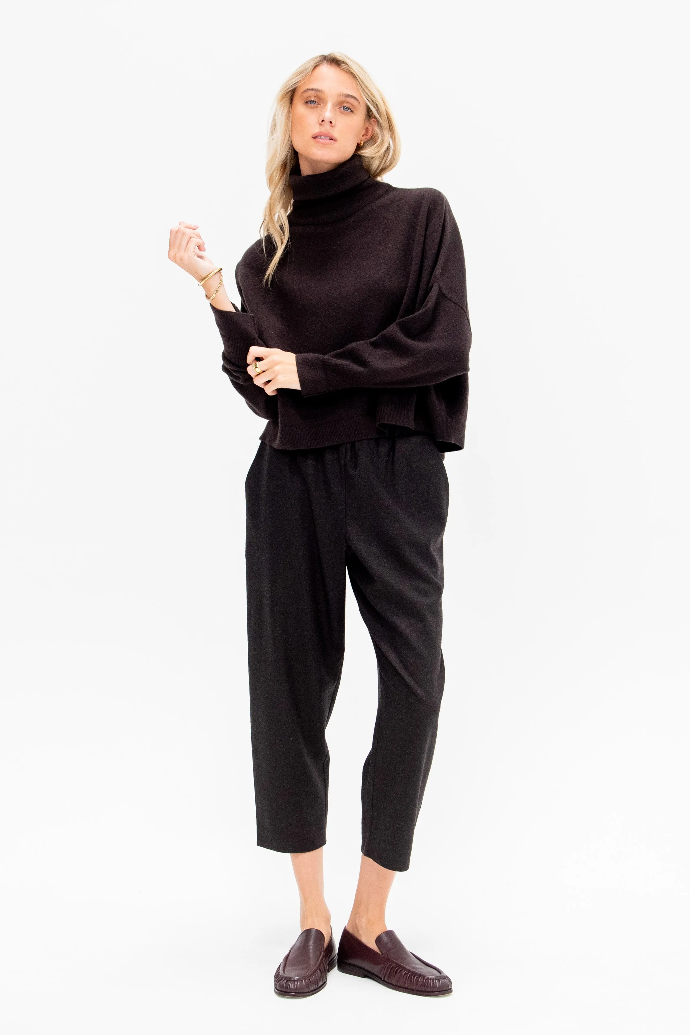 Ionic Turtleneck Sweater, Blackwood sold by Kick Pleat