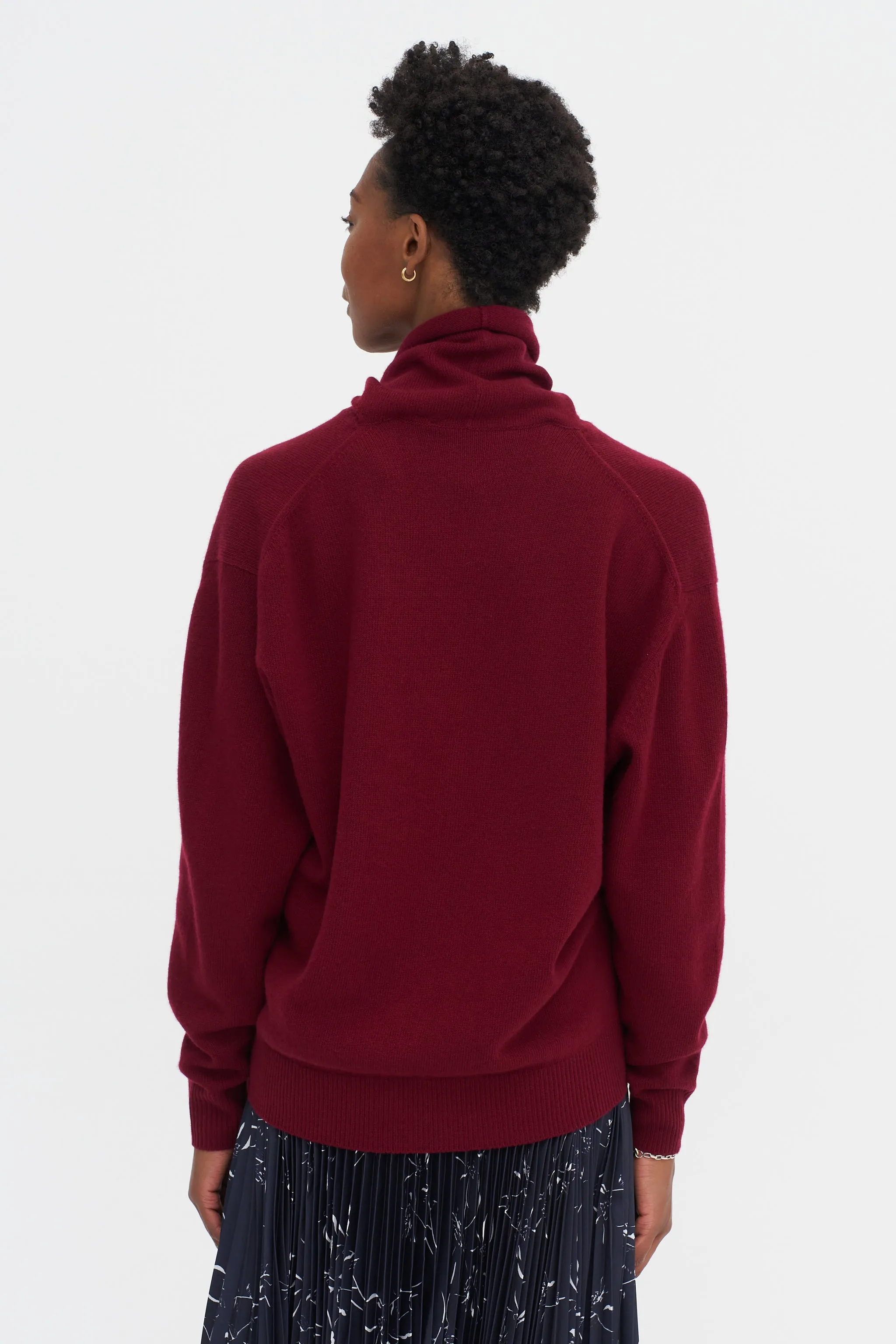 Shawl Sweater, Burgundy sold by Kick Pleat product image thumbnail 4