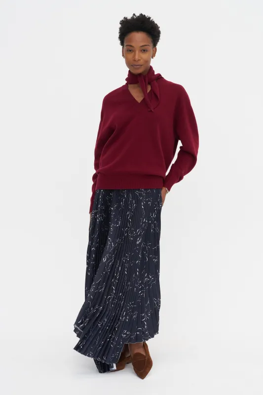 Shawl Sweater, Burgundy sold by Kick Pleat