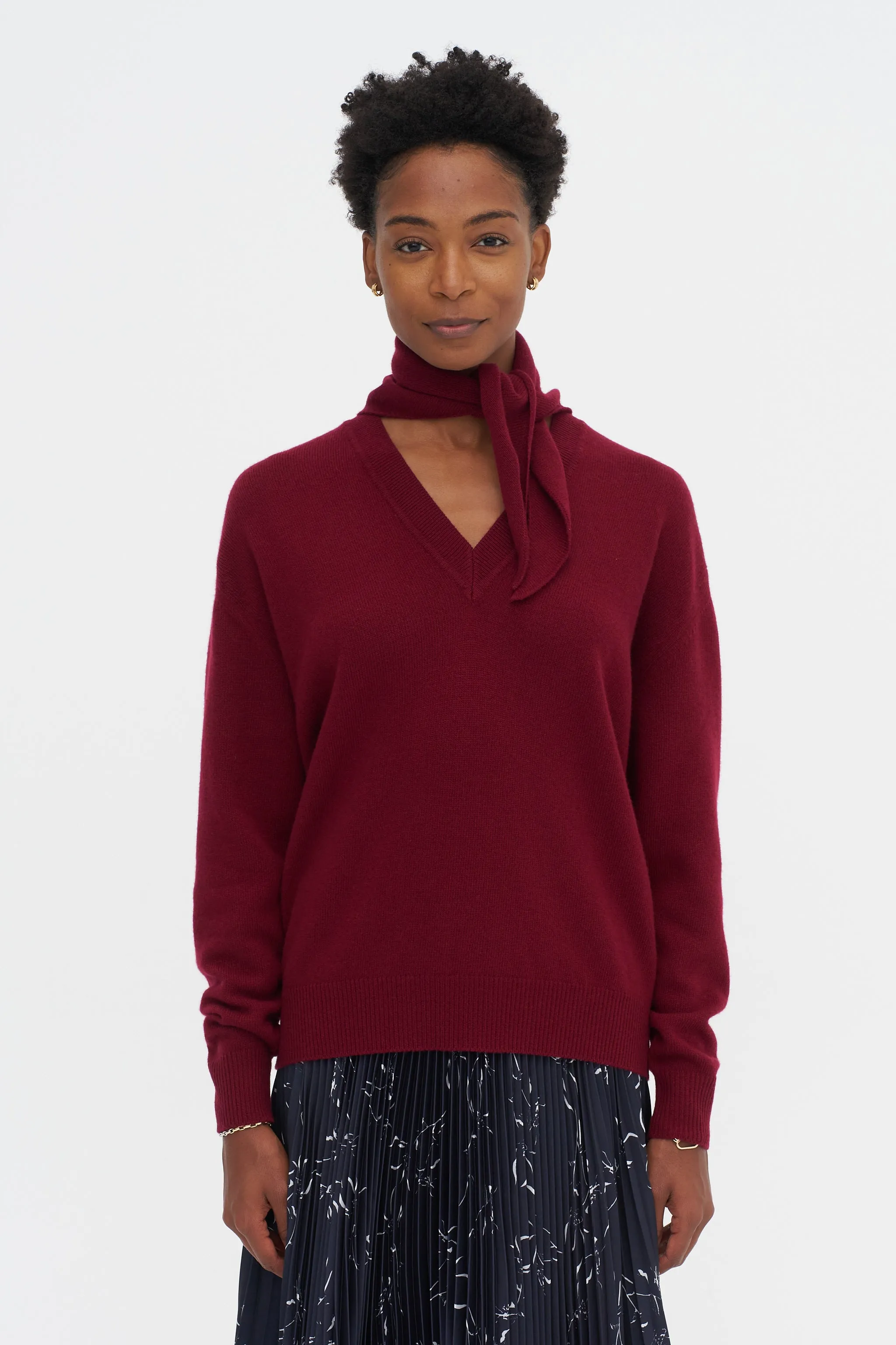 Shawl Sweater, Burgundy sold by Kick Pleat product image thumbnail 2