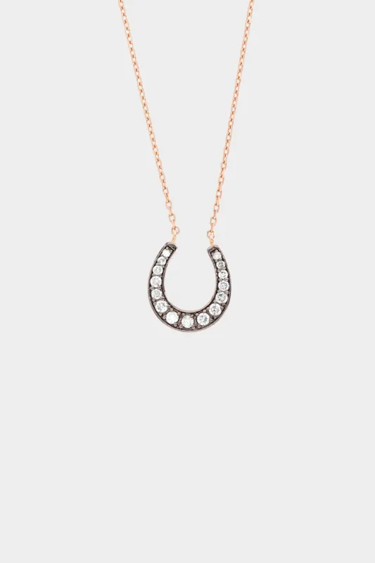 Horseshoe Necklace, Brown Diamonds made by Kick Pleat