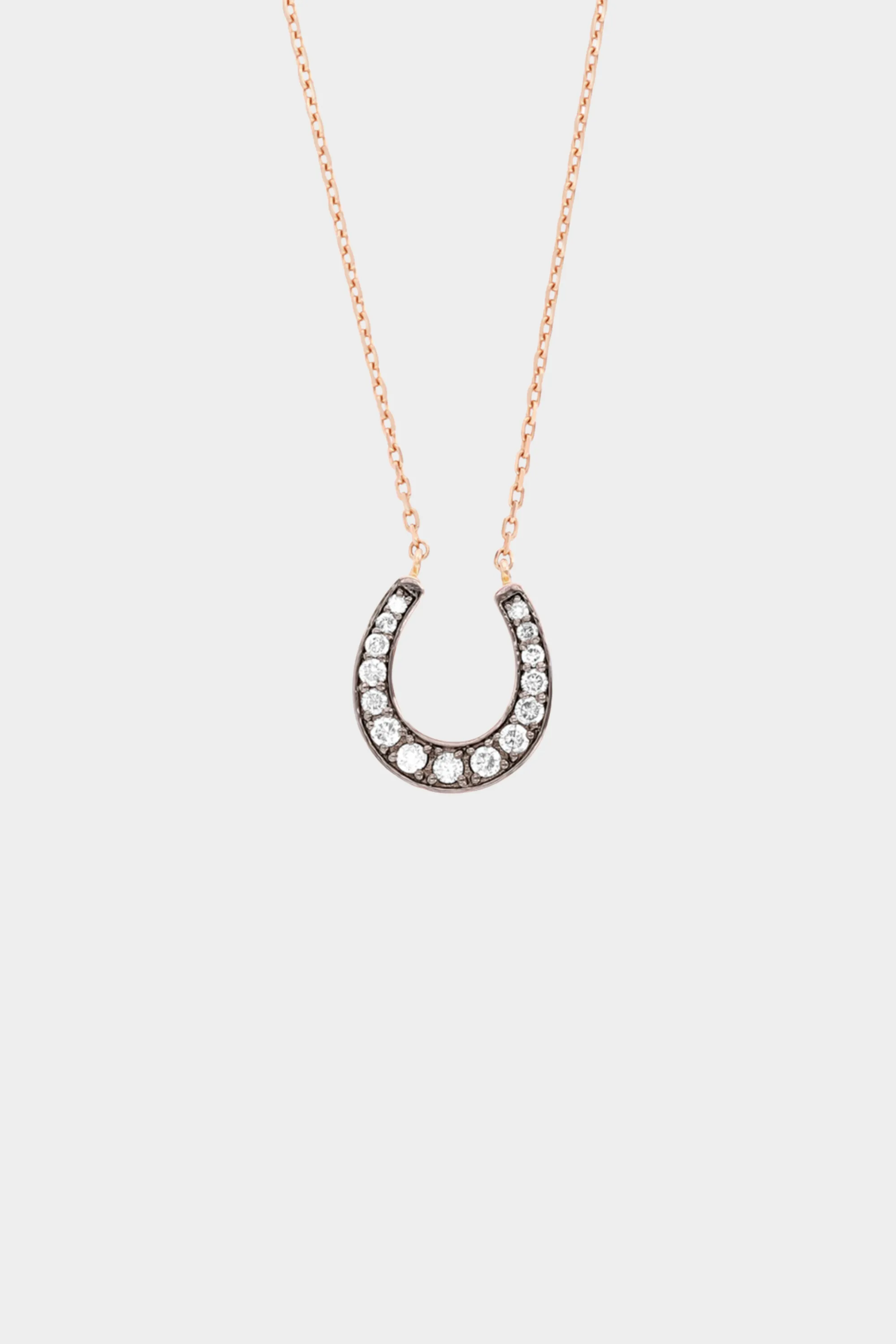 Horseshoe Necklace, Brown Diamonds sold by Kick Pleat