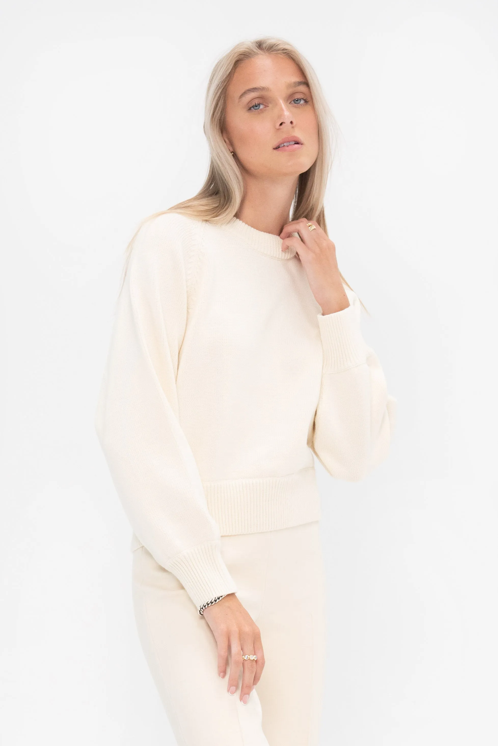 Hill Sweater, Cream sold by Kick Pleat