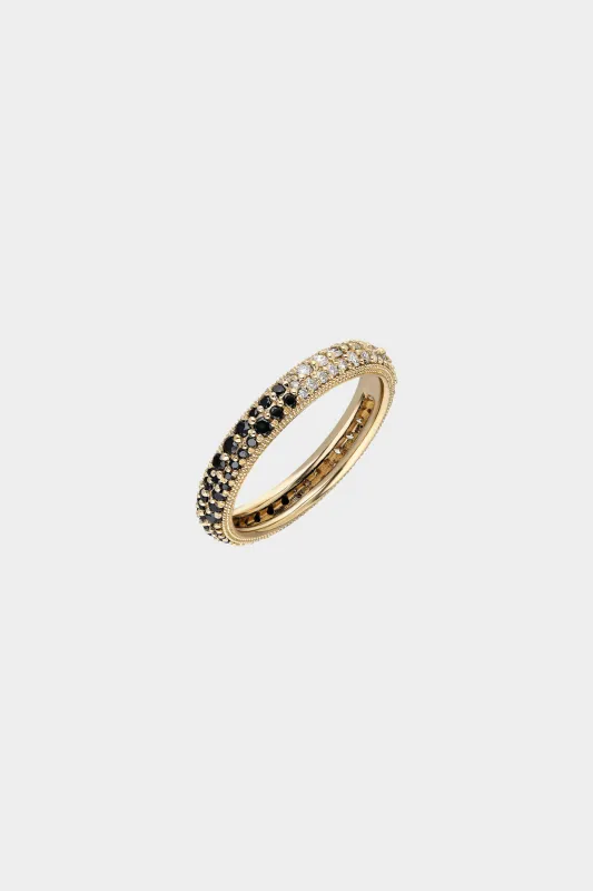 “Eterno” Tuxedo Pave Ring, Black & White Diamonds made by Kick Pleat