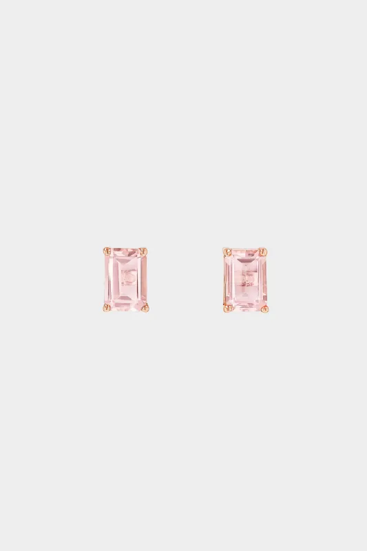 Amalfi Emerald Cut Studs, Morganite Topaz made by Kick Pleat