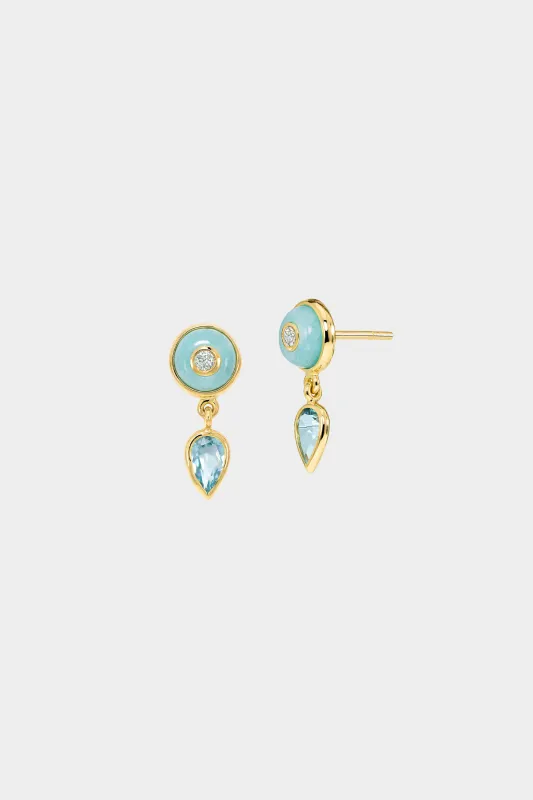 Uirapuru Earrings, Blue Topaz made by Kick Pleat