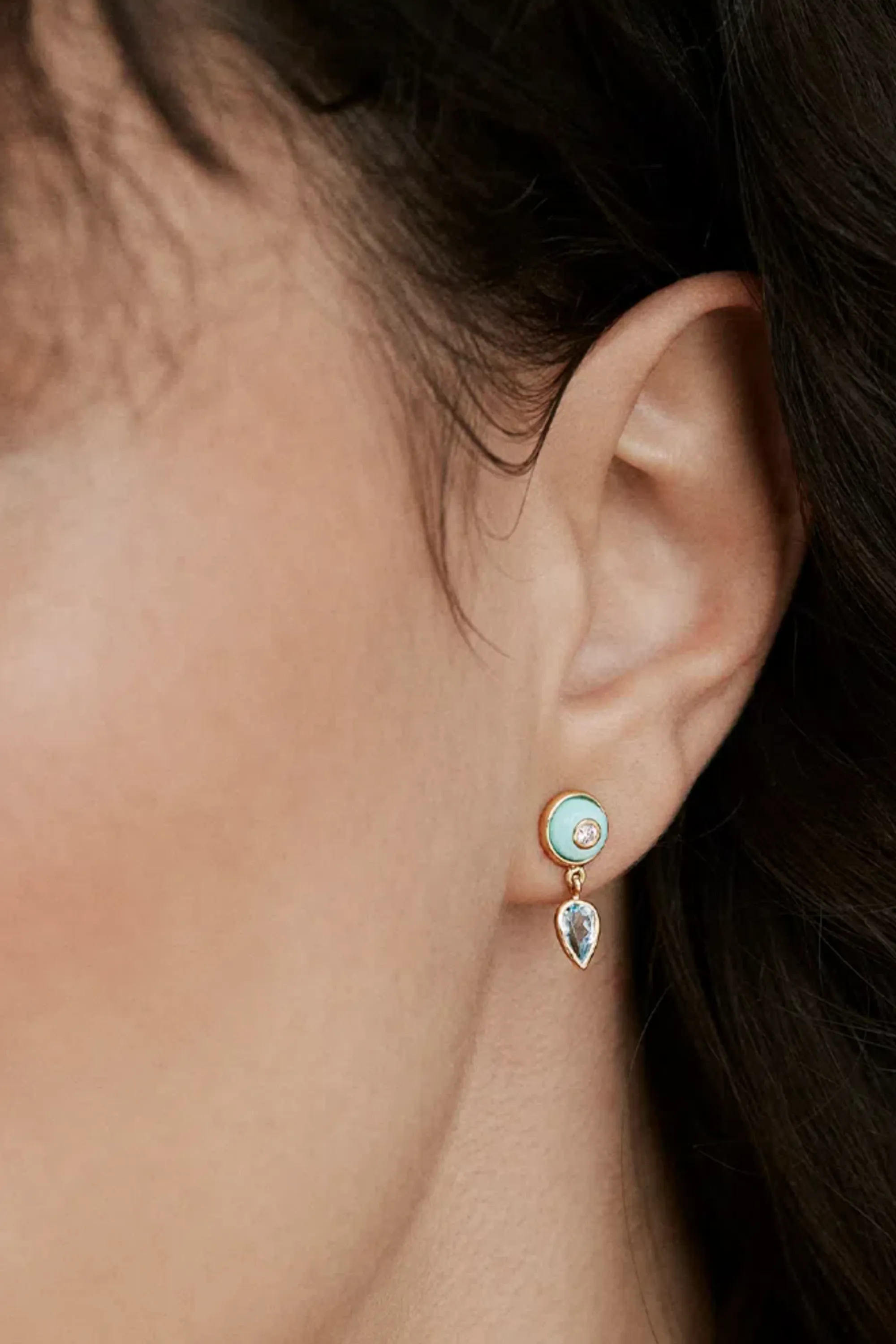Uirapuru Earrings, Blue Topaz sold by Kick Pleat product image thumbnail 2