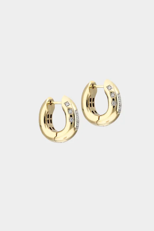 Bomba Series Hoop Earring, Yellow Gold made by Kick Pleat