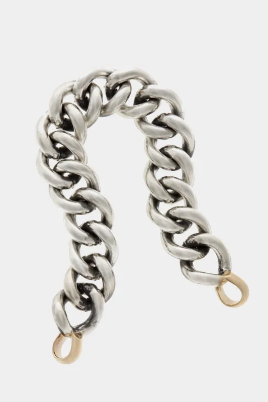 Mega Curb Chain Necklace - 15", Silver & Yellow Gold made by Kick Pleat