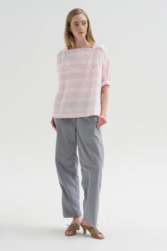 Britan Blouse, Brushstroke Rose Stripe sold by Kick Pleat