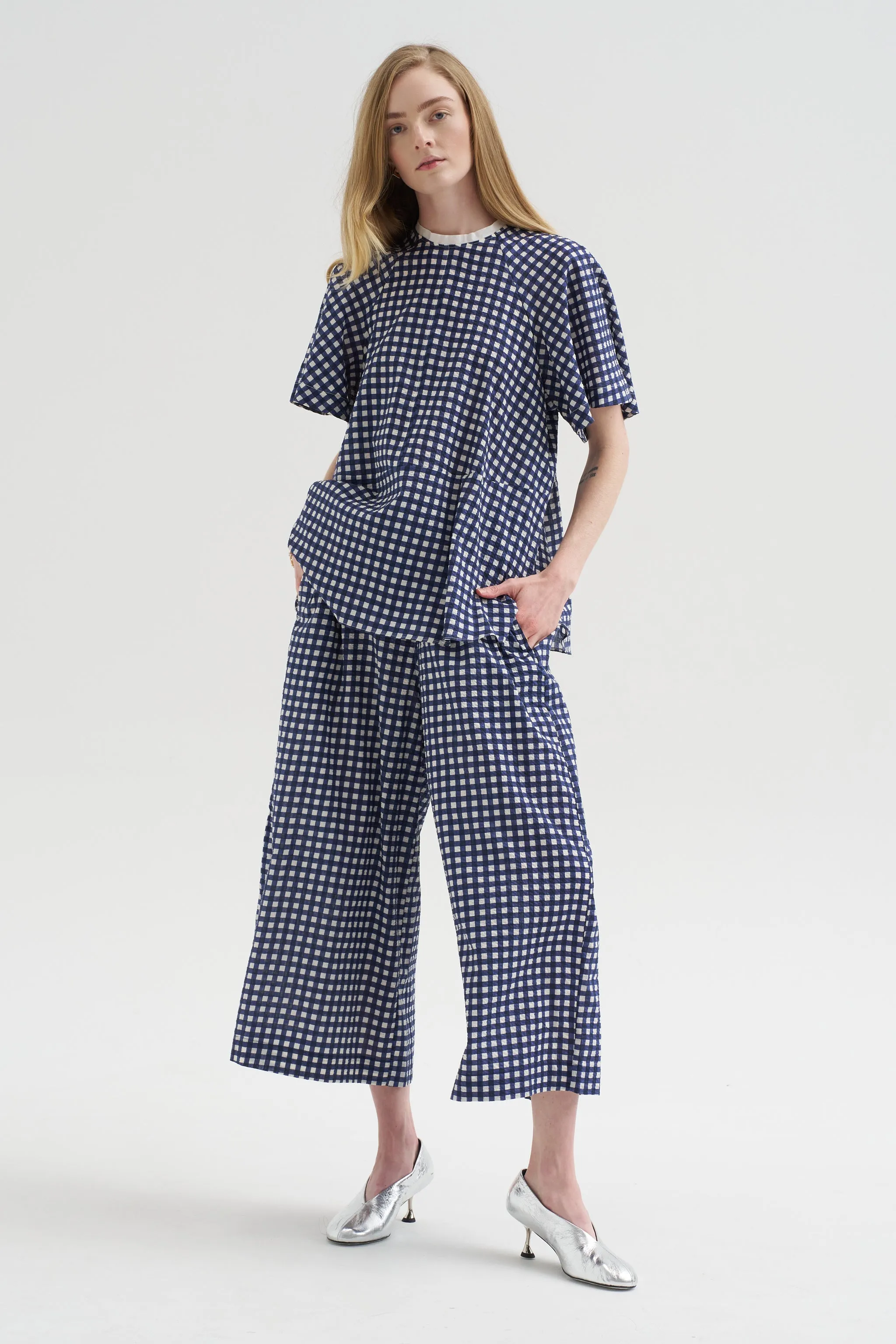 Weill Blouse, Blue Gingham sold by Kick Pleat product image thumbnail 2