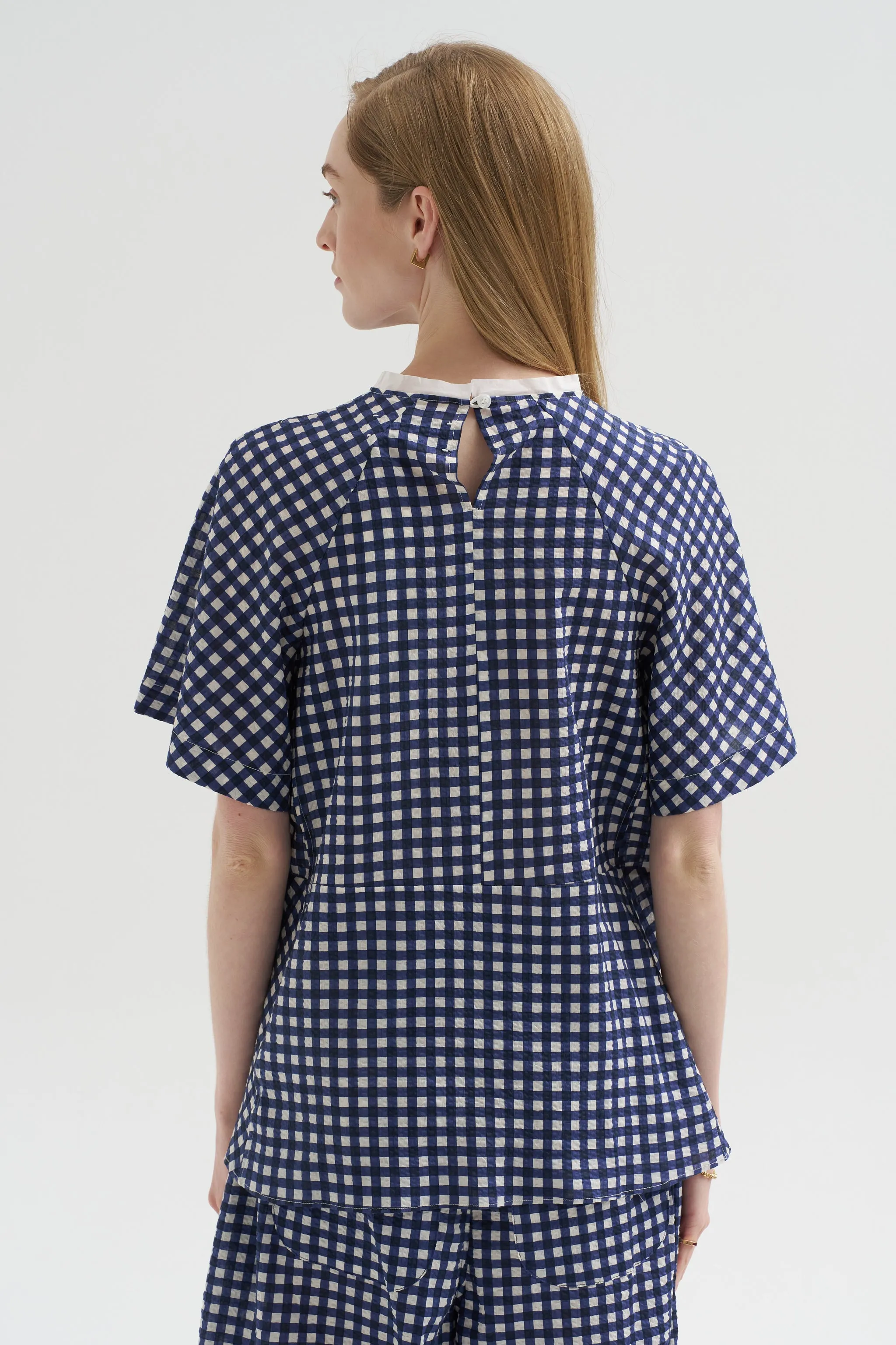 Weill Blouse, Blue Gingham sold by Kick Pleat product image thumbnail 5