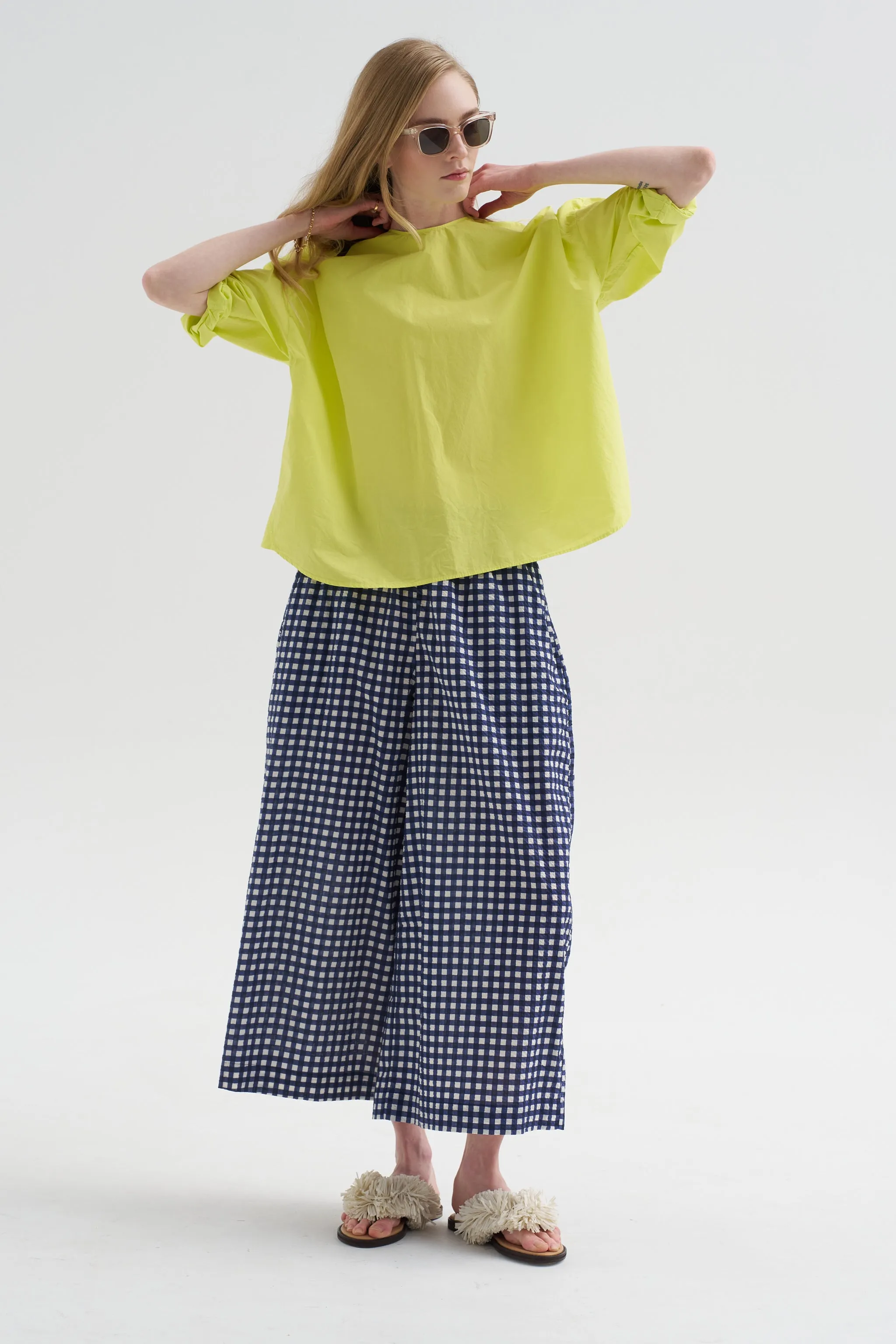 Gaul Pant, Blue Gingham sold by Kick Pleat