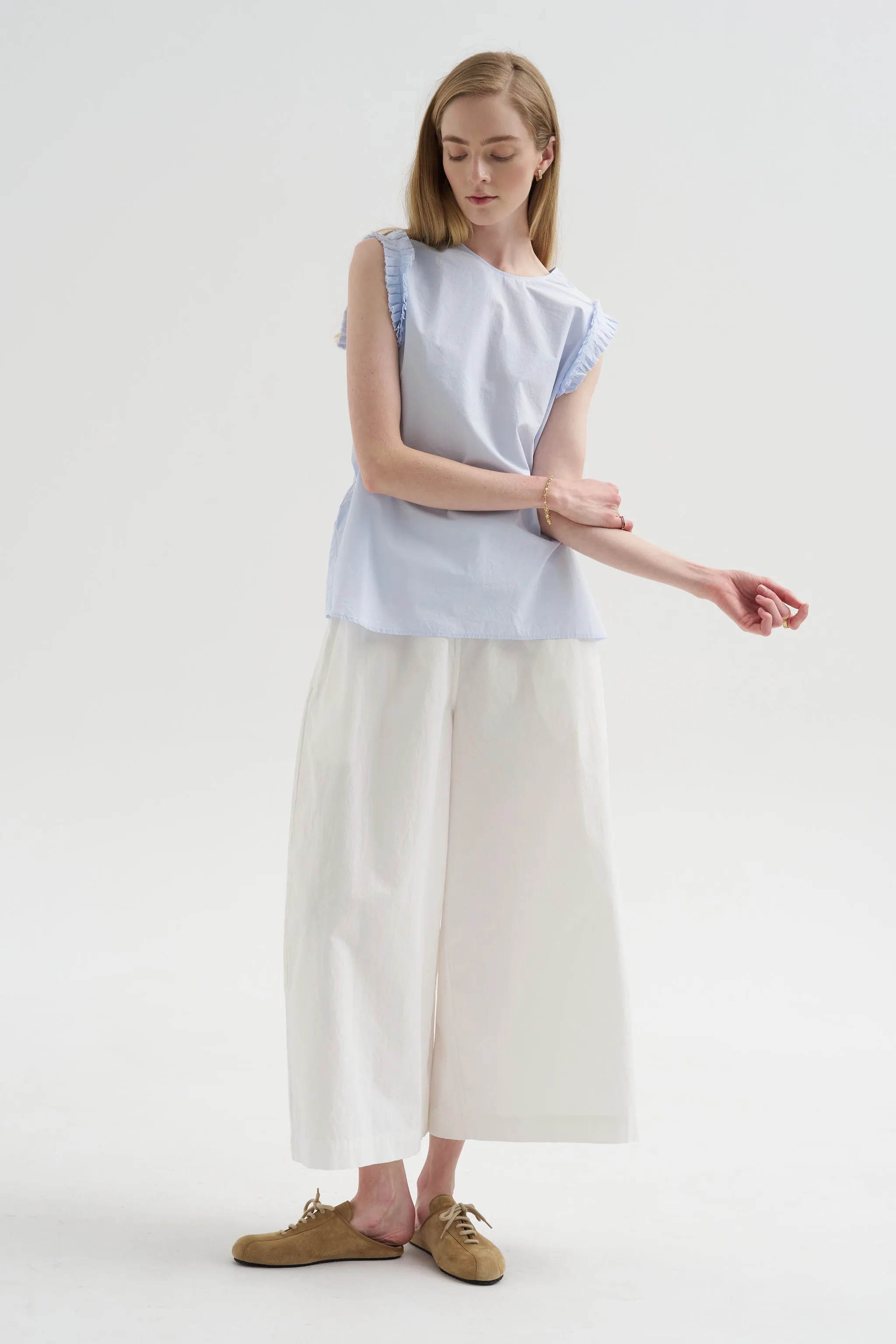 Lor Blouse, Pale Blue sold by Kick Pleat