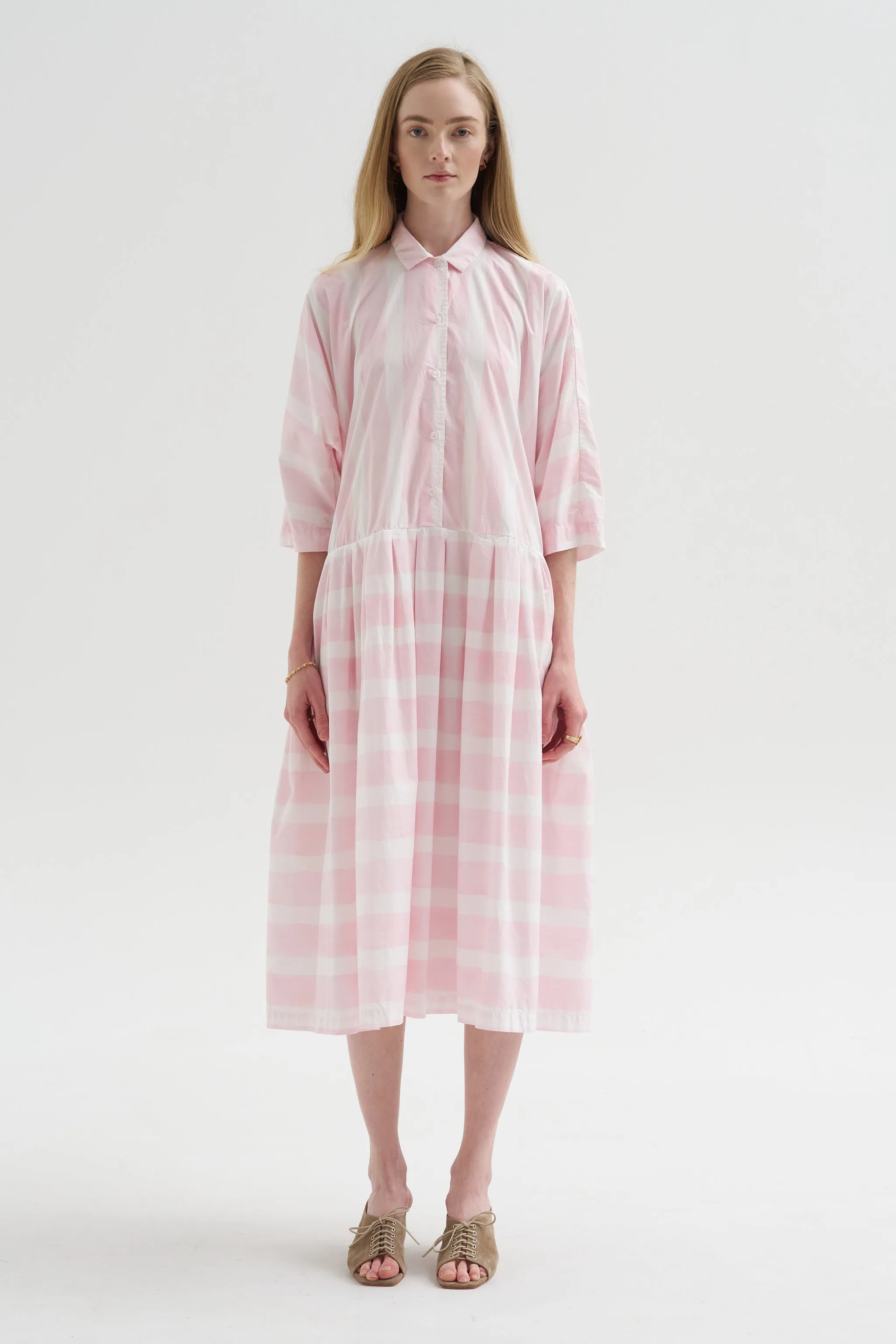 Asun Dress, Brushstroke Rose Stripe sold by Kick Pleat product image thumbnail 2