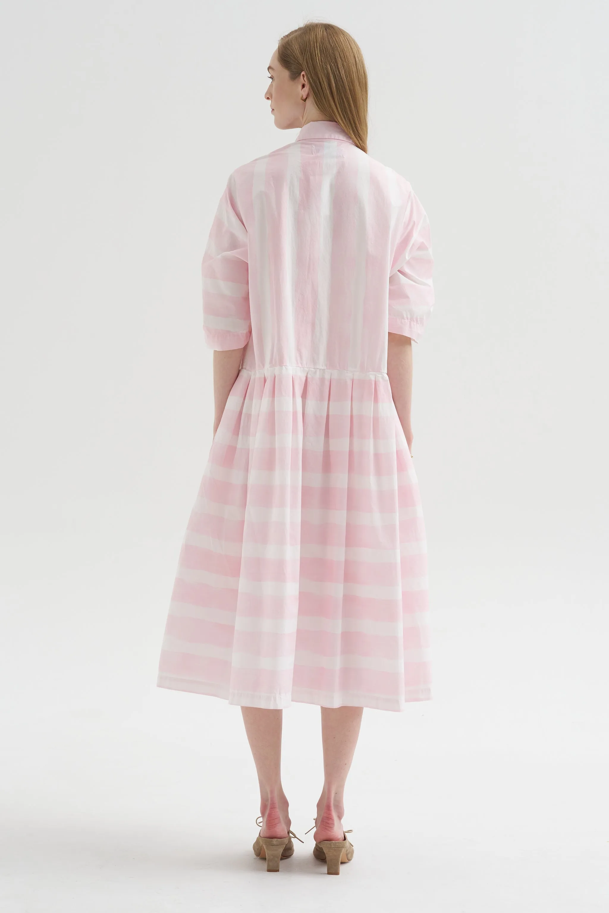 Asun Dress, Brushstroke Rose Stripe sold by Kick Pleat product image thumbnail 4
