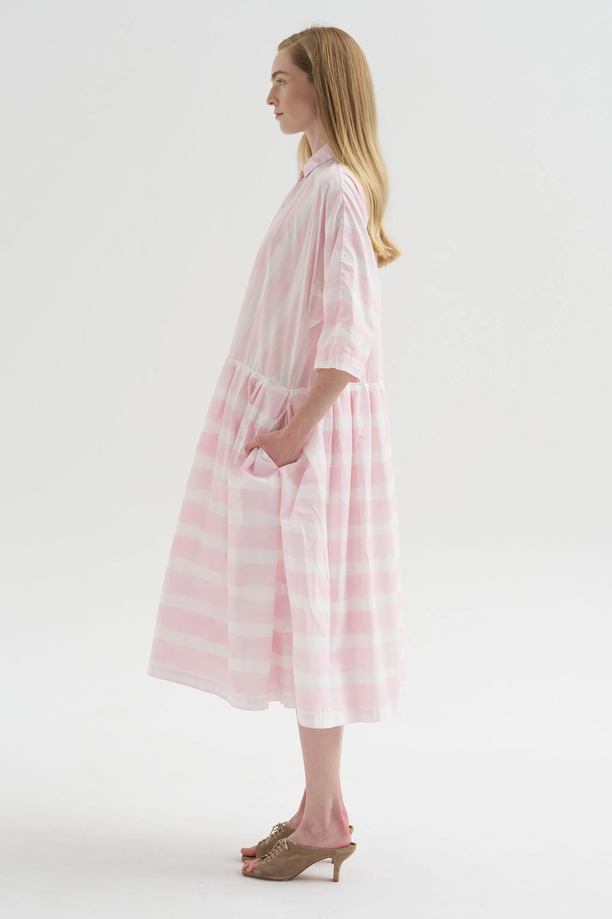 Asun Dress, Brushstroke Rose Stripe sold by Kick Pleat product image thumbnail 3