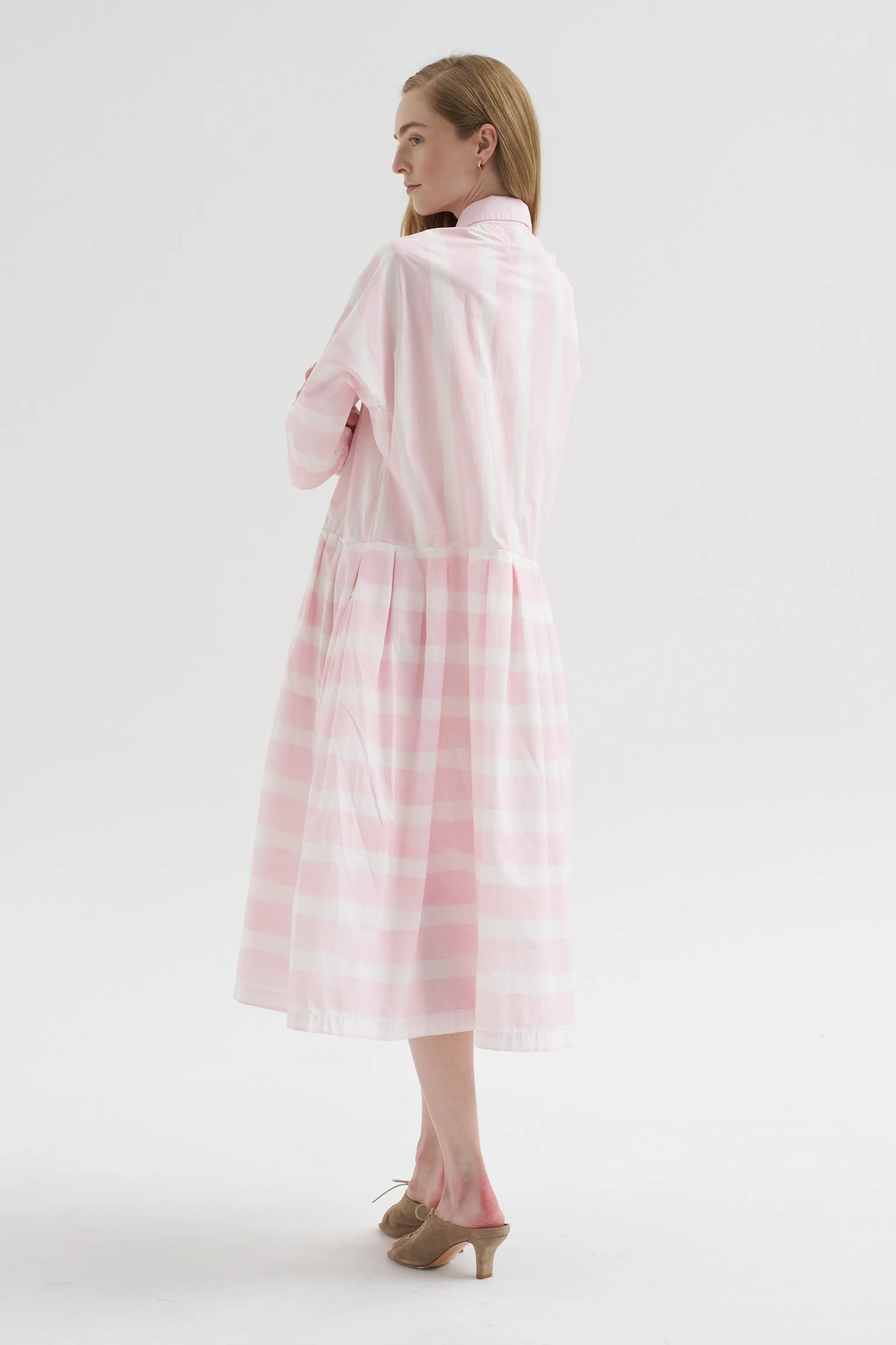 Asun Dress, Brushstroke Rose Stripe sold by Kick Pleat product image thumbnail 5