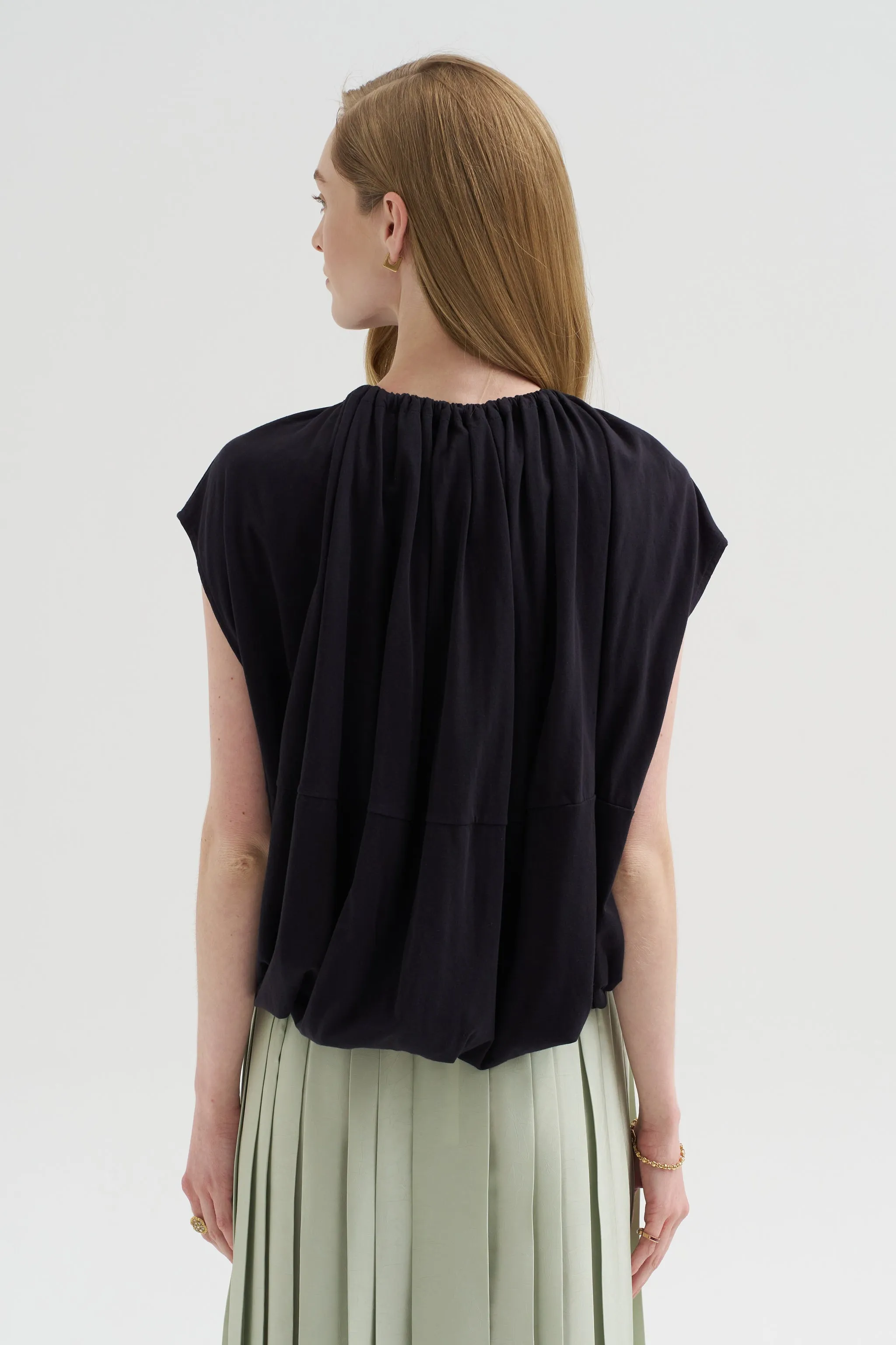 Shirred Neck Circular T-Shirt sold by Kick Pleat product image thumbnail 5