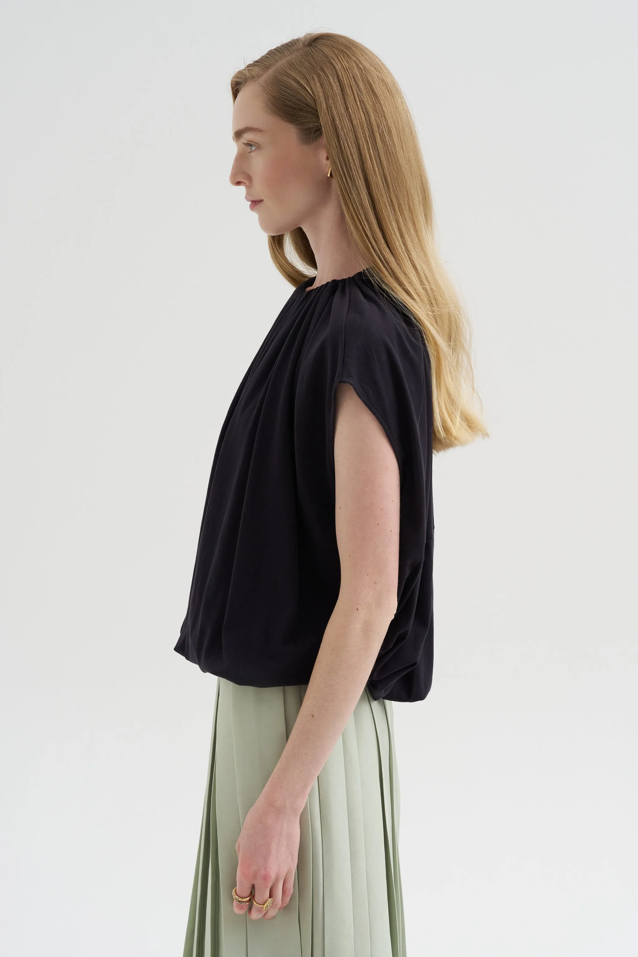 Shirred Neck Circular T-Shirt sold by Kick Pleat product image thumbnail 4