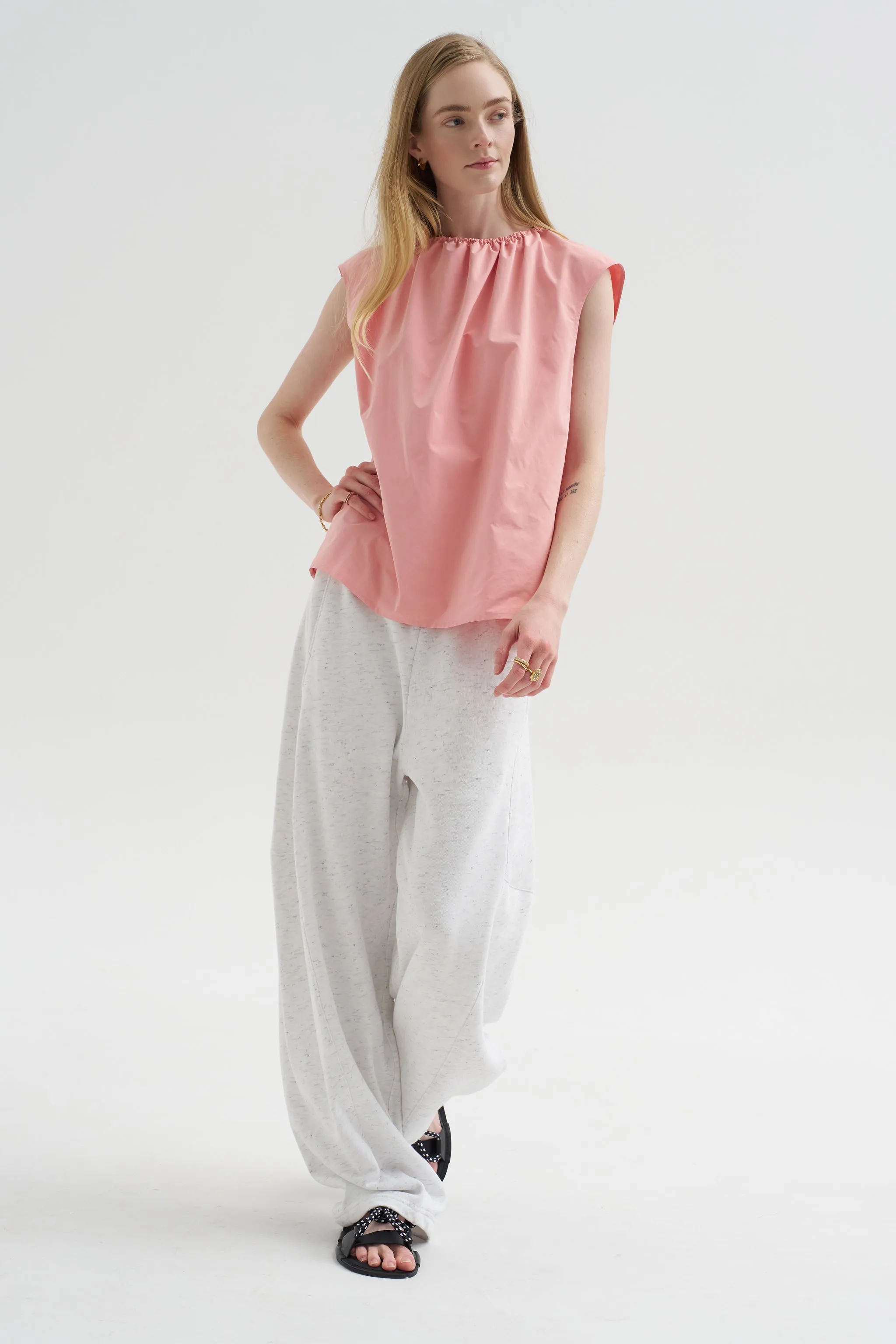 Spring Tweedy Sweatshirting Winslow Pant - Short, White Multi sold by Kick Pleat