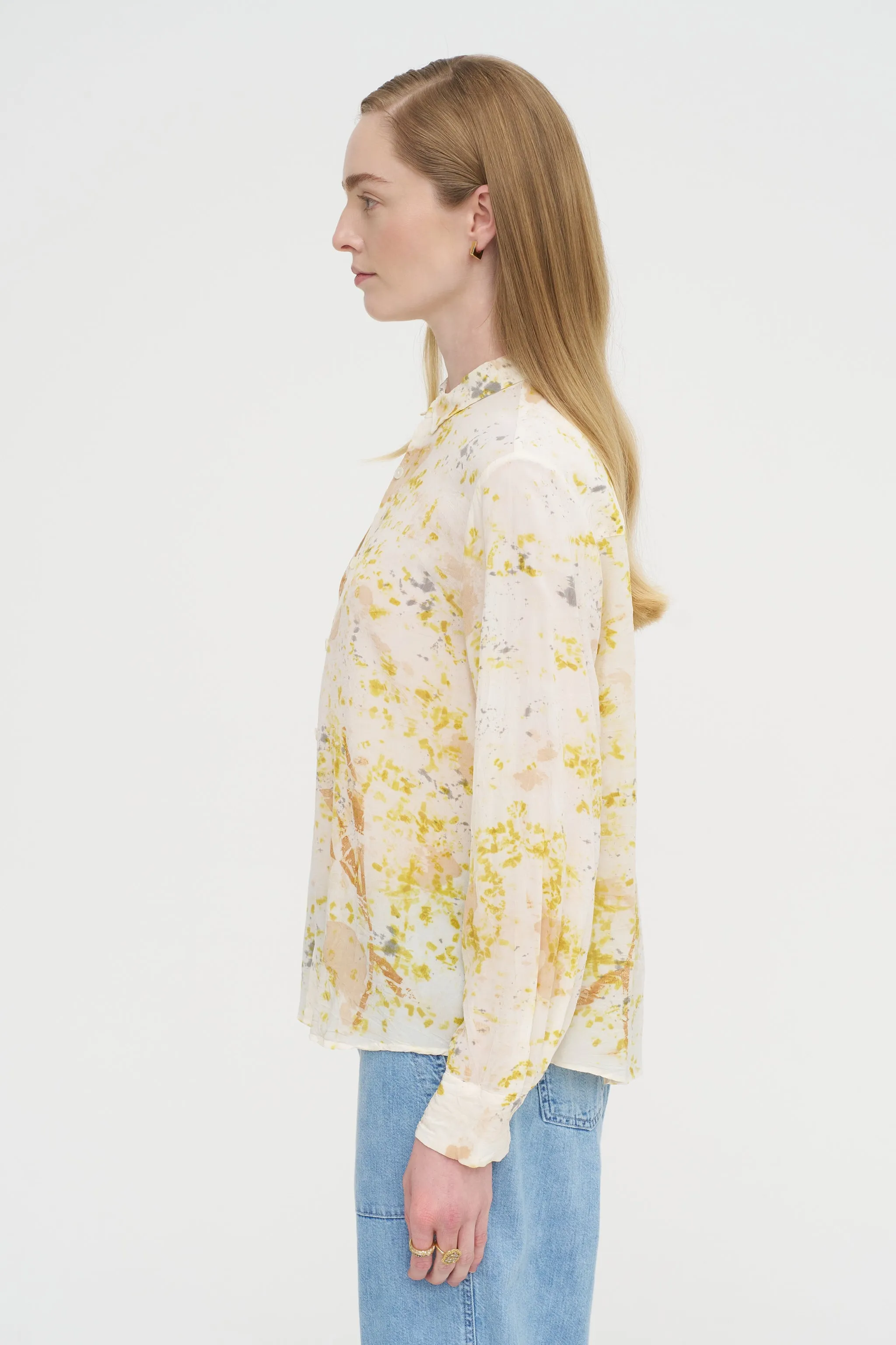 Silk Crepe Bundle Dye Blouse, Ivory sold by Kick Pleat product image thumbnail 4