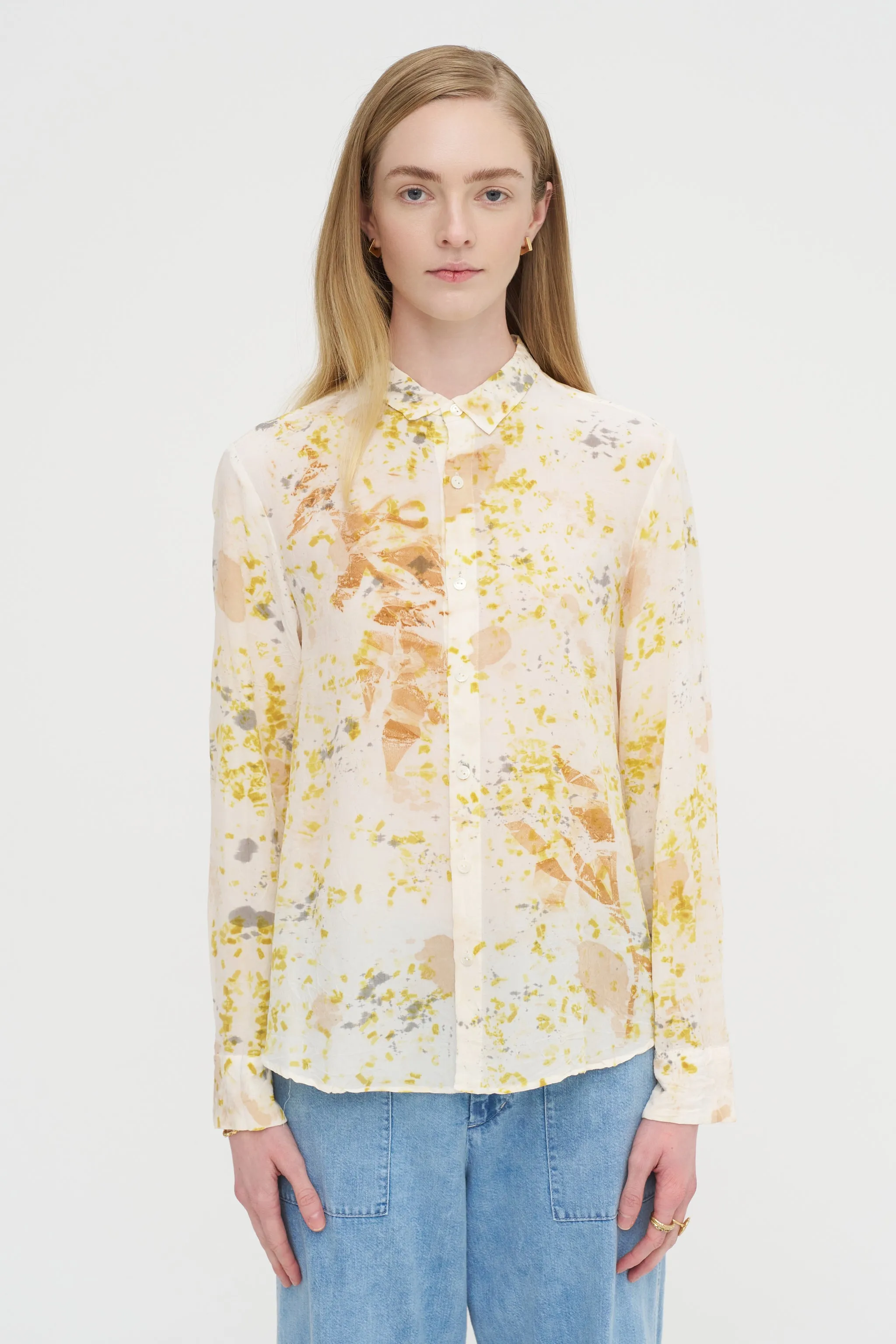 Silk Crepe Bundle Dye Blouse, Ivory sold by Kick Pleat product image thumbnail 3