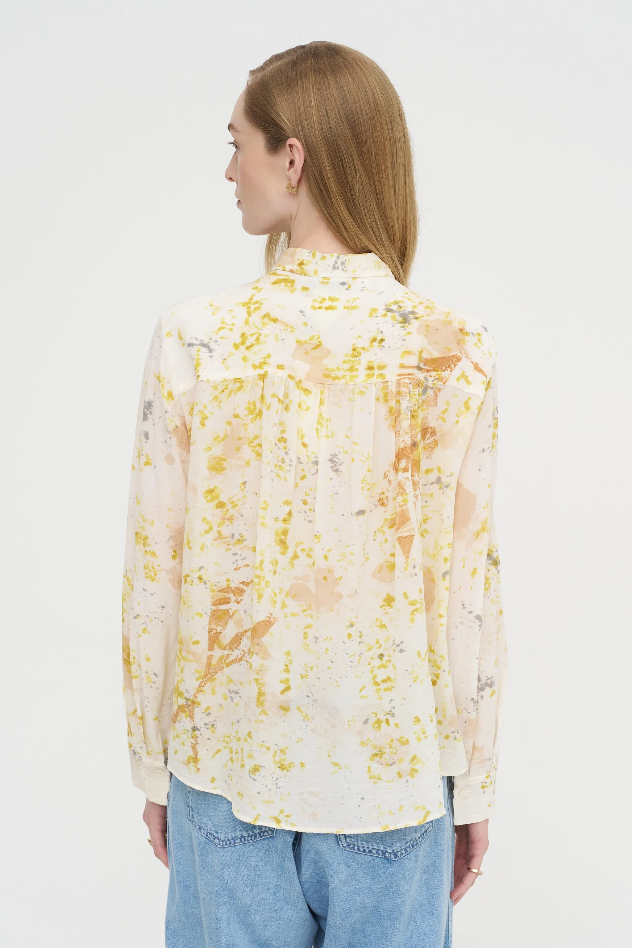 Silk Crepe Bundle Dye Blouse, Ivory sold by Kick Pleat product image thumbnail 5