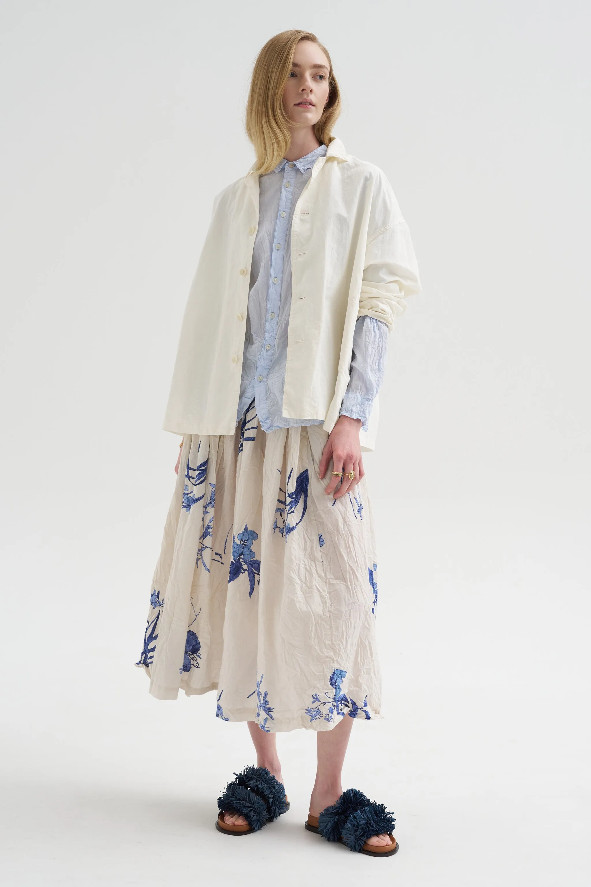 Washed Cotton Crinkle Classic Shirt, Saxe Blue sold by Kick Pleat product image thumbnail 5