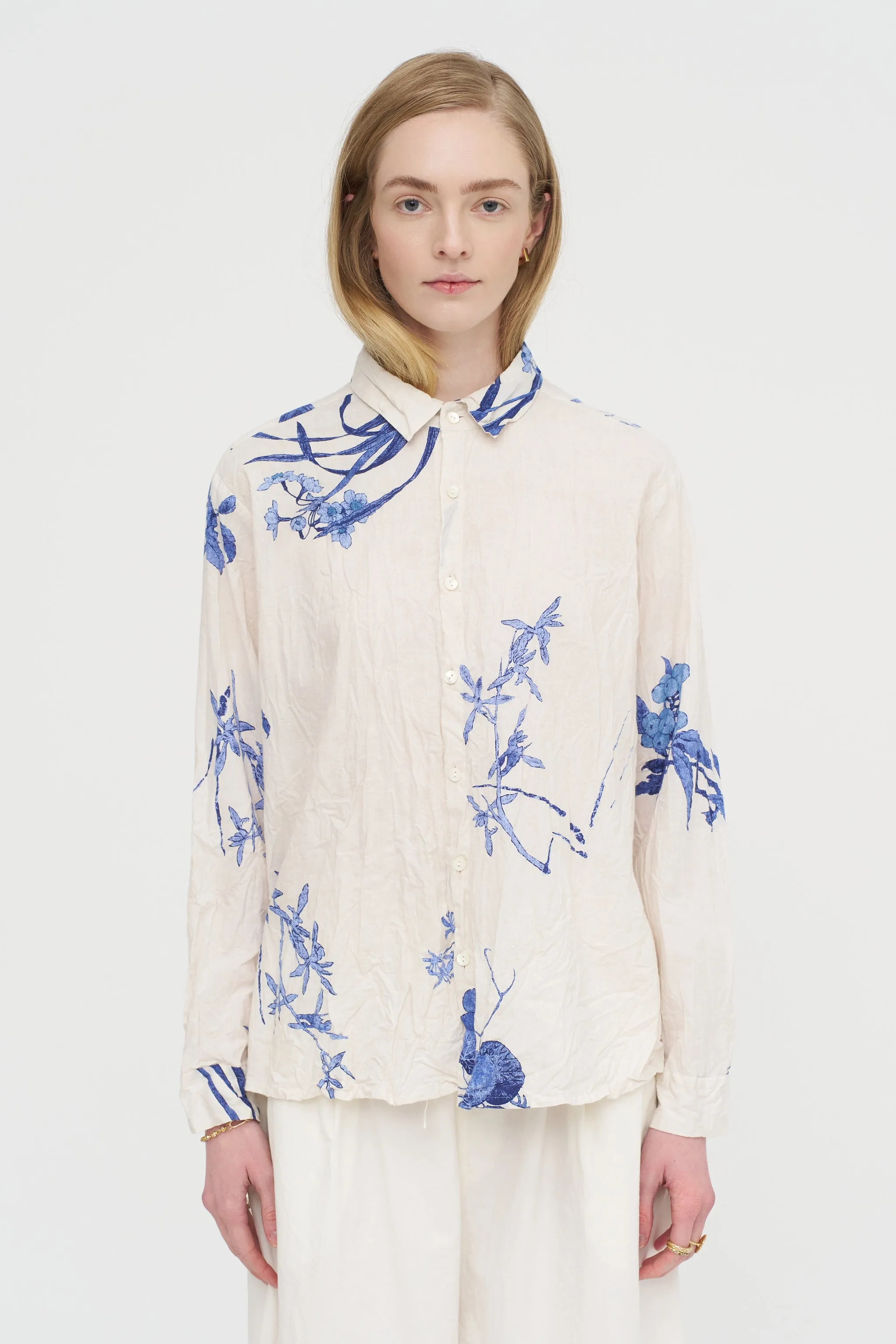 Japonism Flower Print Blouse, Ivory sold by Kick Pleat product image thumbnail 3