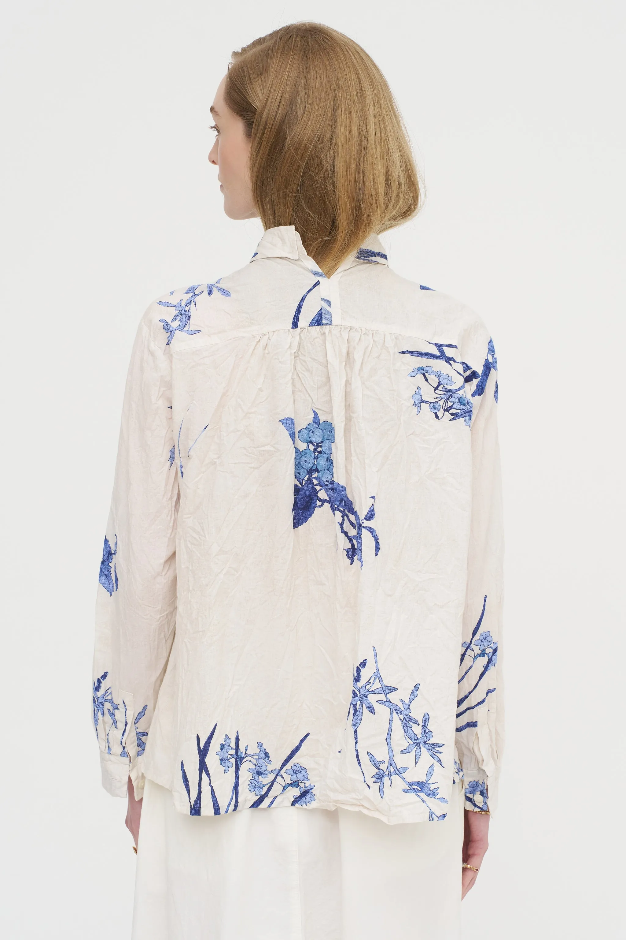 Japonism Flower Print Blouse, Ivory sold by Kick Pleat product image thumbnail 5