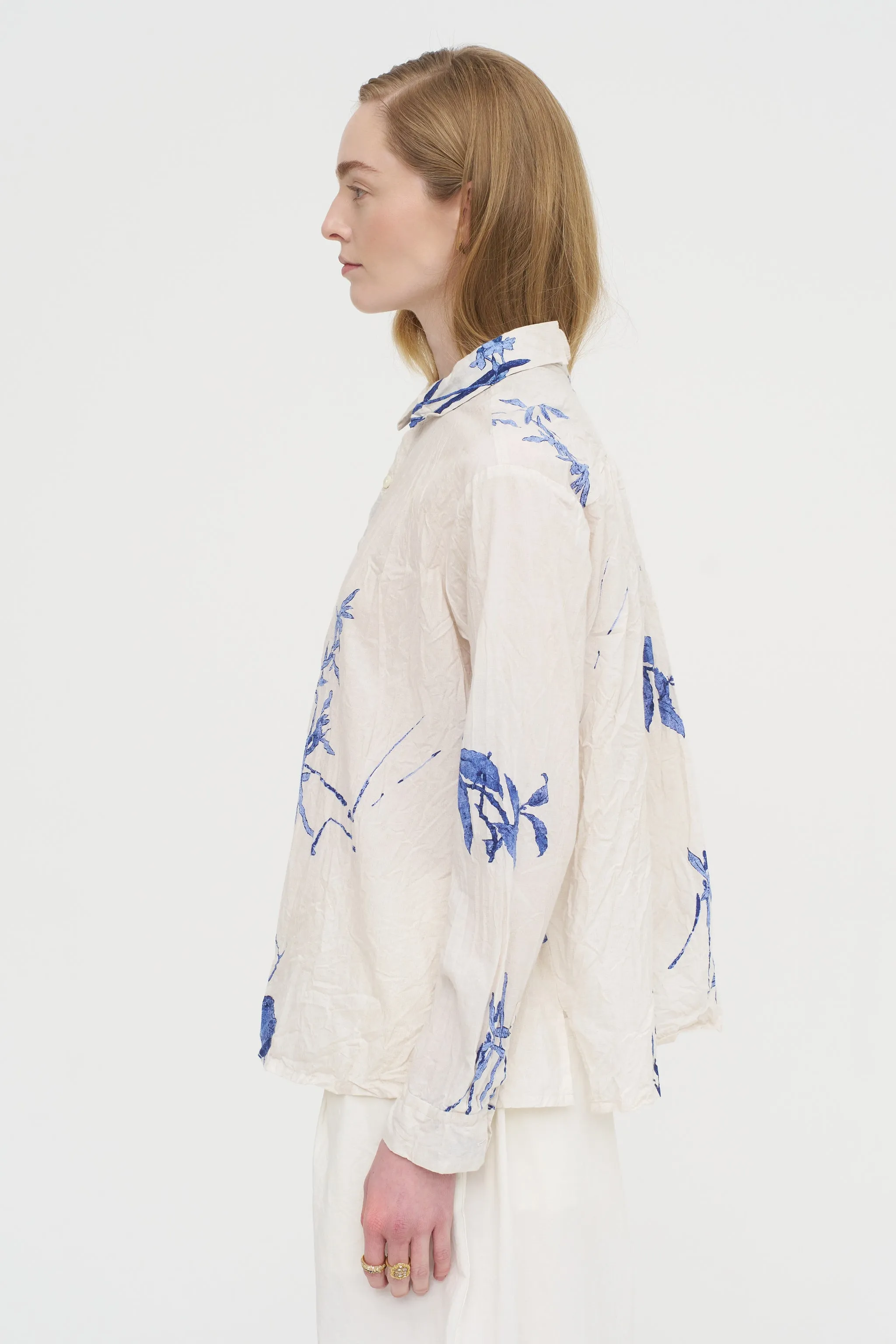 Japonism Flower Print Blouse, Ivory sold by Kick Pleat product image thumbnail 4
