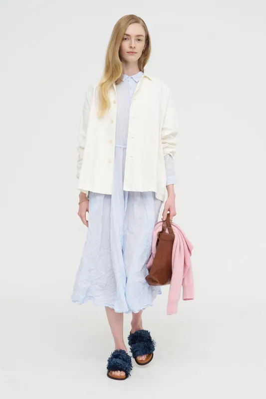 Washed Cotton Crinkle Dress, Saxe Blue sold by Kick Pleat