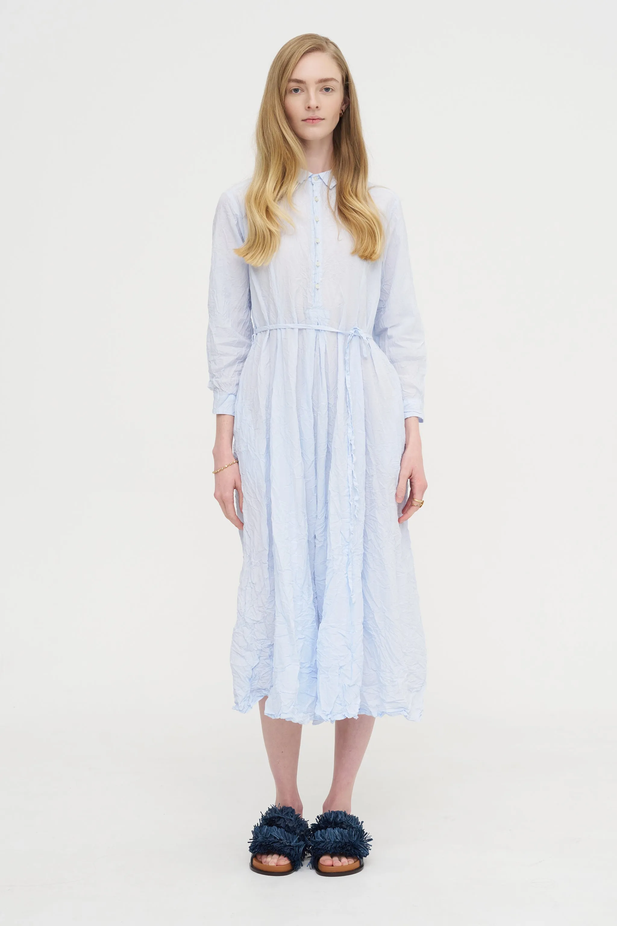 Washed Cotton Crinkle Dress, Saxe Blue sold by Kick Pleat product image thumbnail 2