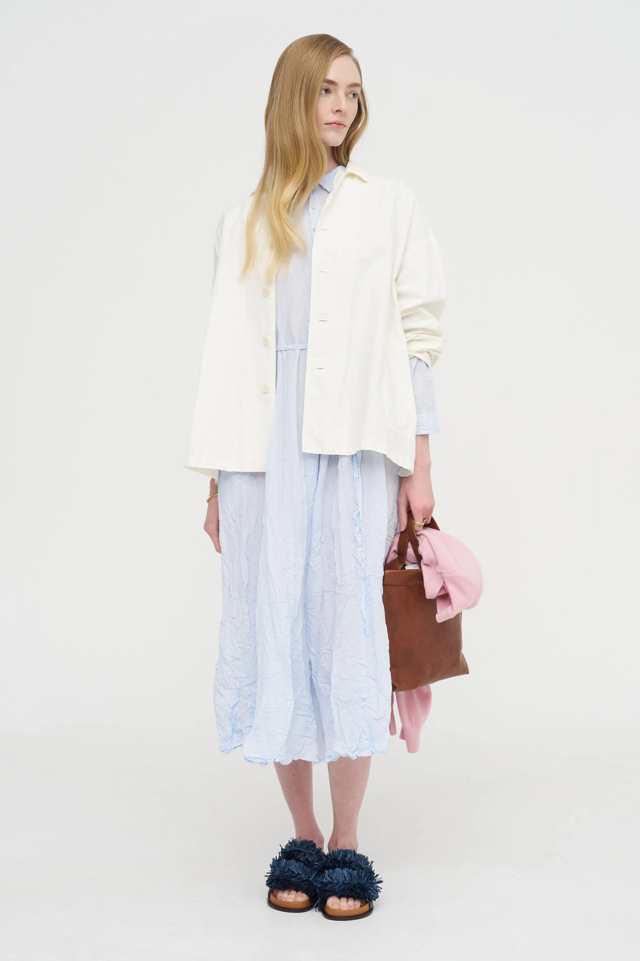 Washed Cotton Crinkle Dress, Saxe Blue sold by Kick Pleat product image thumbnail 5