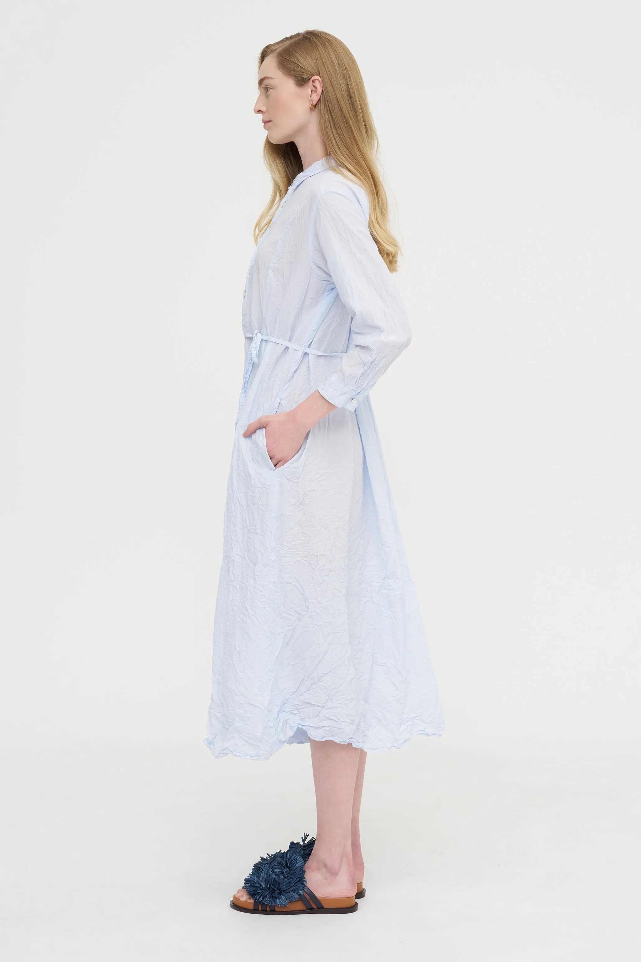 Washed Cotton Crinkle Dress, Saxe Blue sold by Kick Pleat product image thumbnail 3