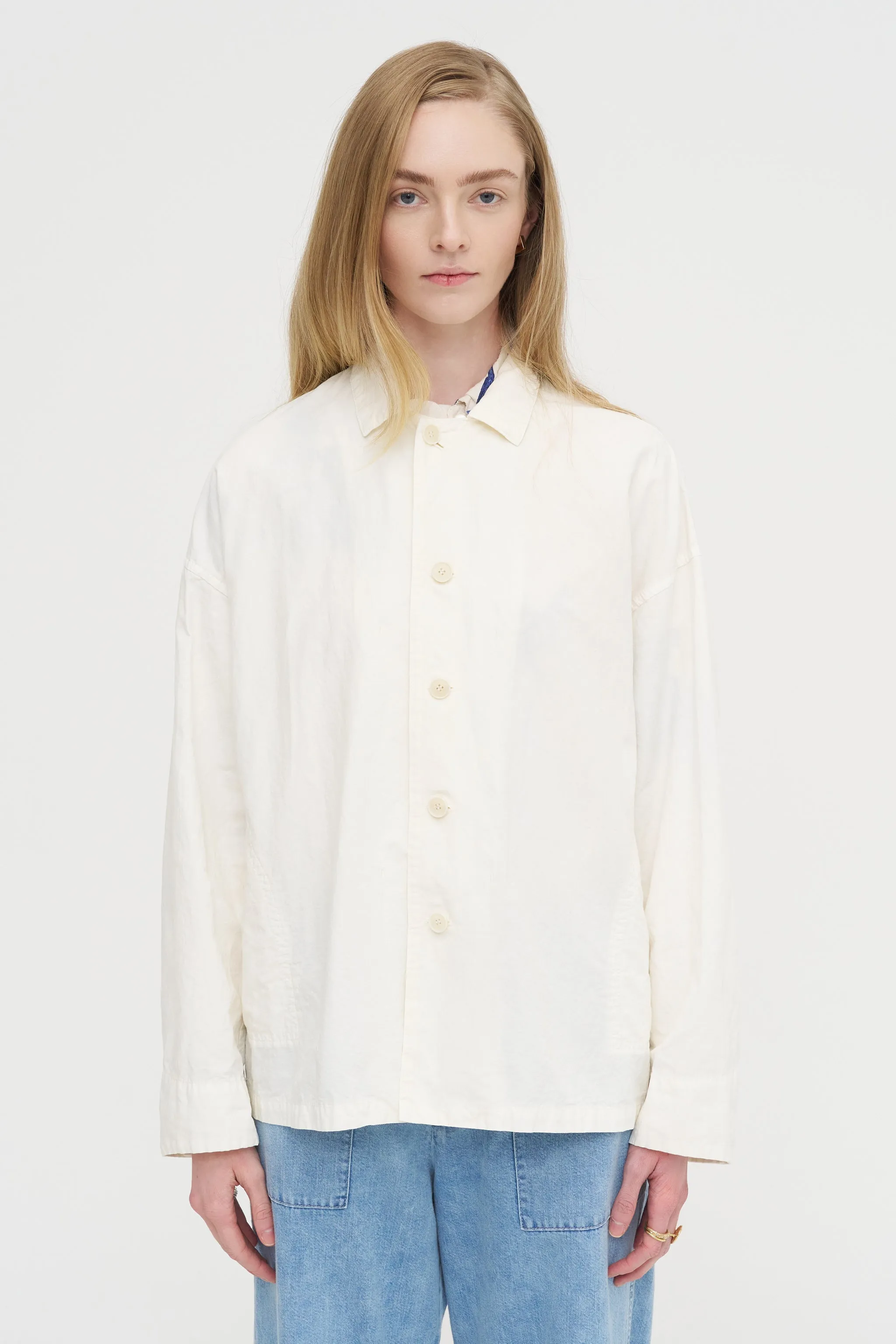High Density Plain Weave Coverall Jacket, Off White sold by Kick Pleat product image thumbnail 2