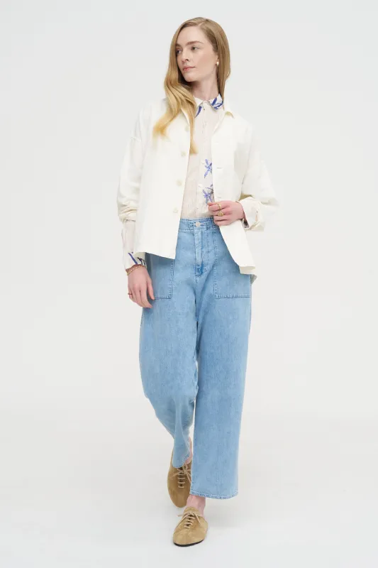 High Density Plain Weave Coverall Jacket, Off White sold by Kick Pleat