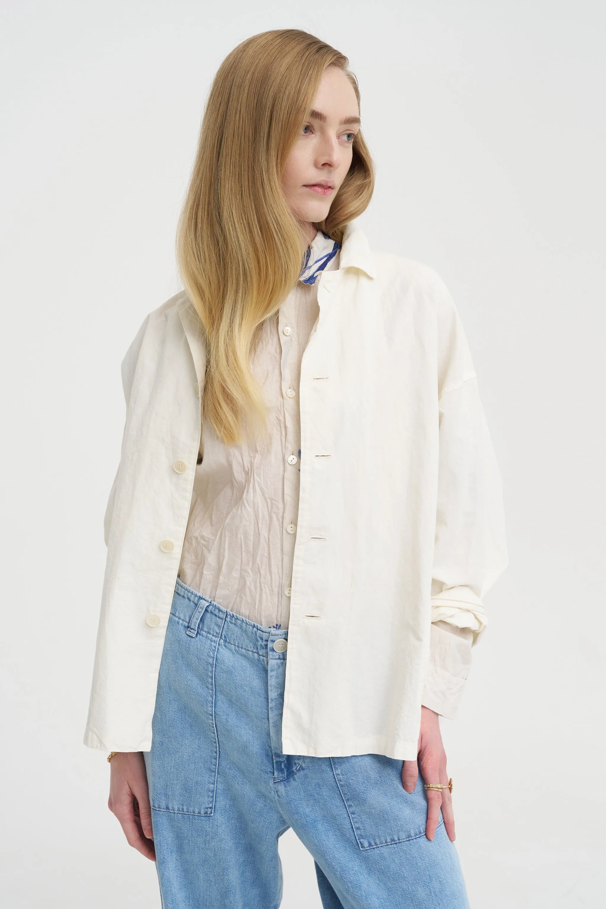 High Density Plain Weave Coverall Jacket, Off White sold by Kick Pleat product image thumbnail 5