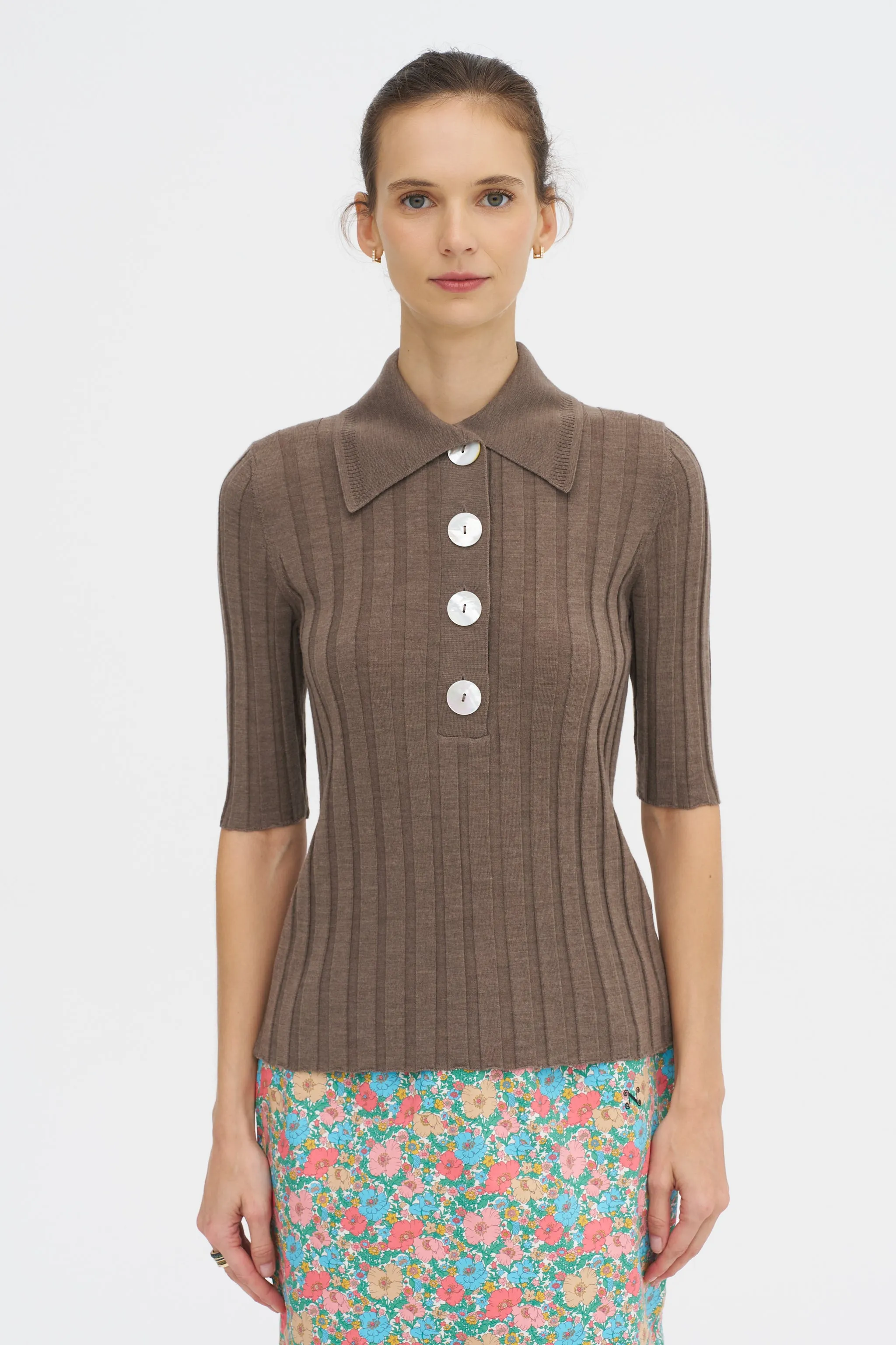 Sugarman Knit Polo, Choco sold by Kick Pleat product image thumbnail 2