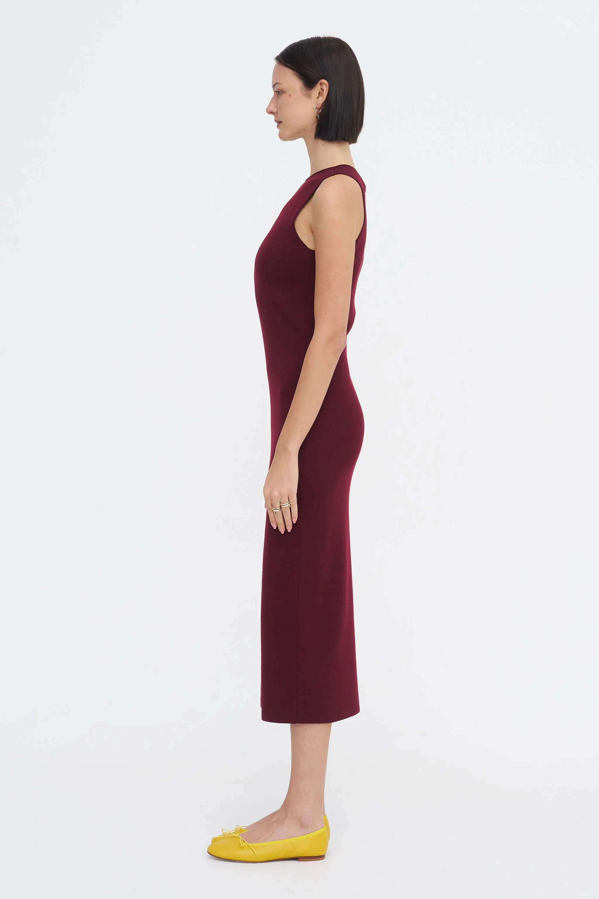 Devin Dress, Wine sold by Kick Pleat product image thumbnail 3